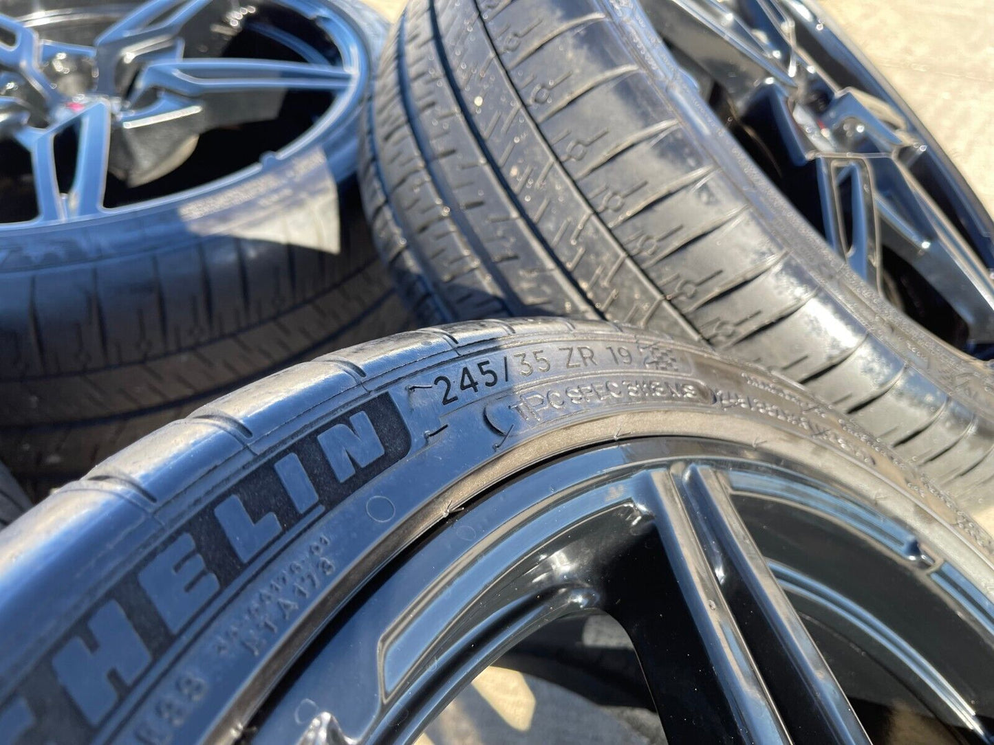 19" + 20" Chevy Corvette C8 OEM wheels rims 14007 14008 BLACK 2023 2024 2025