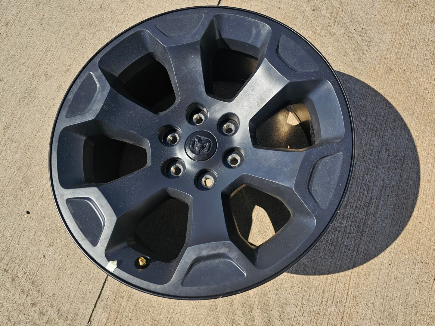 (1) 20" Dodge Ram 1500 OEM Laramie Black 2680 wheel Spare 2022 2023 2024 2025