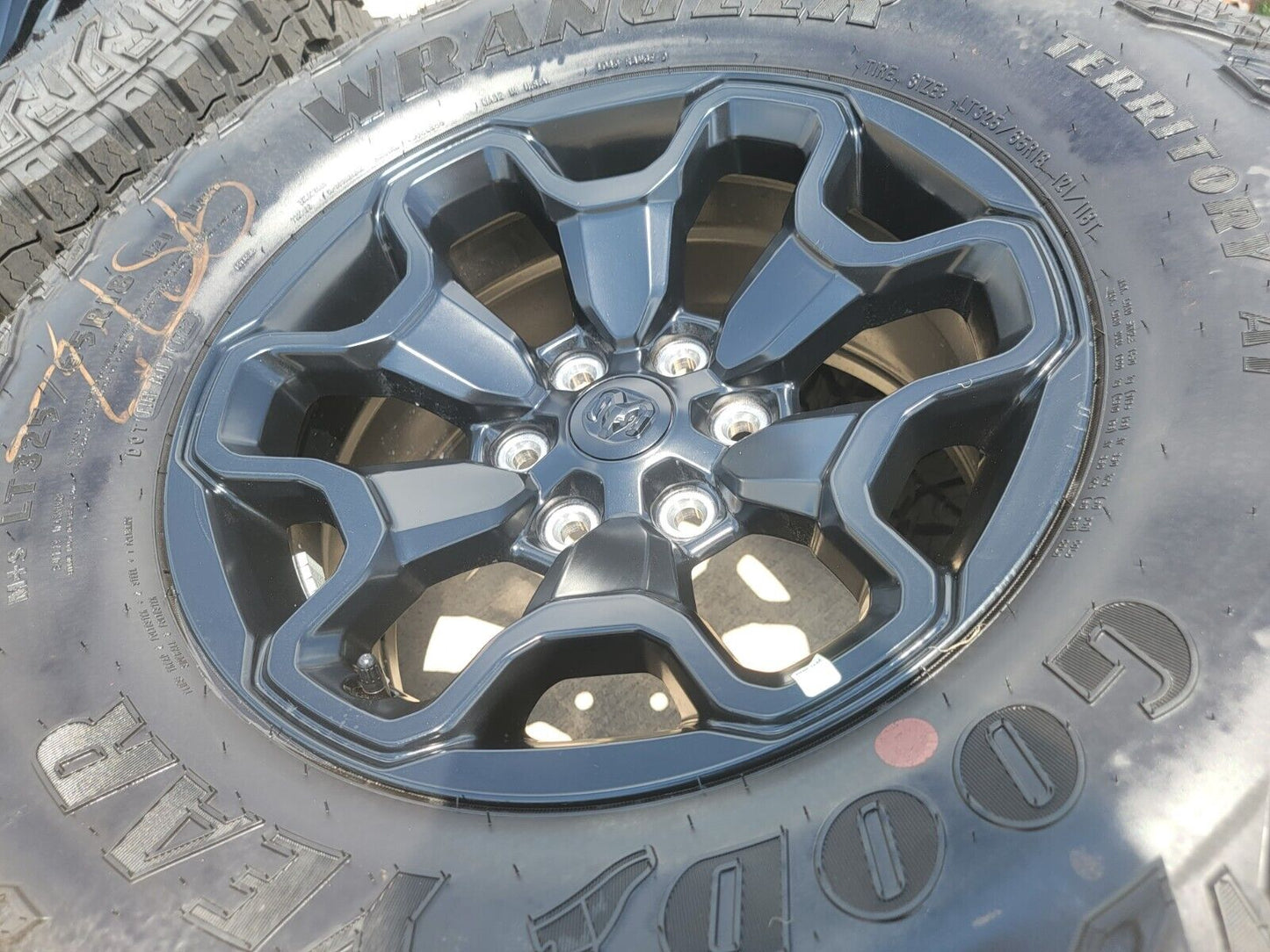 18" Dodge Ram 1500 TRX Black OEM 66002 wheels rims 33" tires 2022 2023 2024 NEW