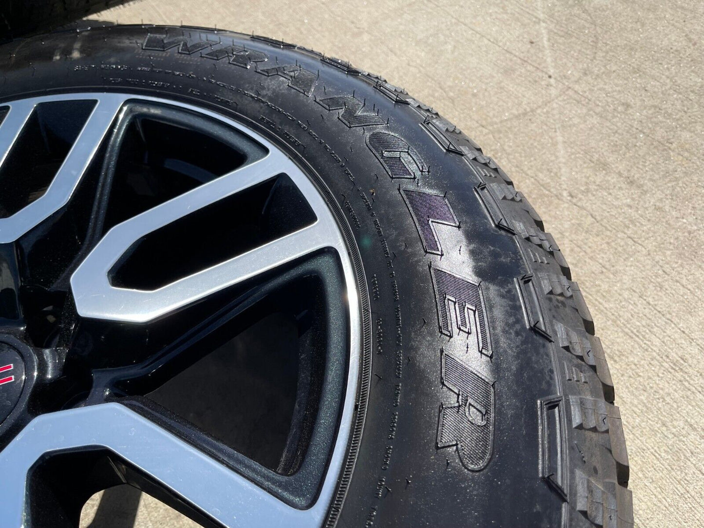 20" GMC Sierra Yukon Chevy BLACK OEM wheels rims 5914 tires GOODYEAR A/T NEW