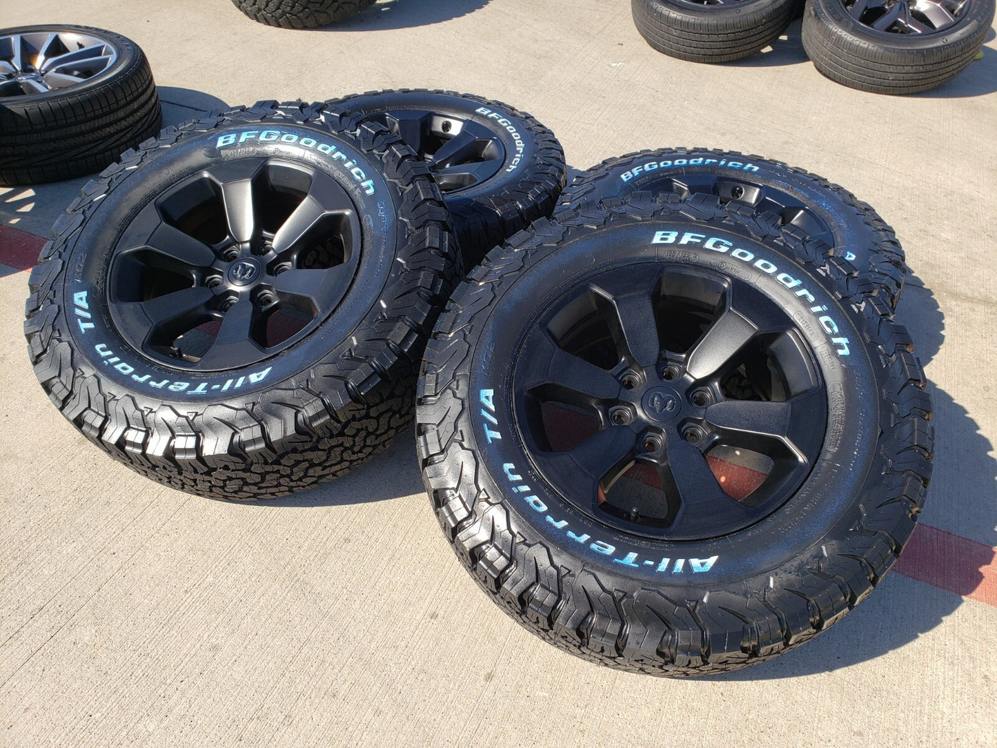 18" Dodge Ram 1500 Rebel Black OEM 2671 wheels rims NEW 33" BFG