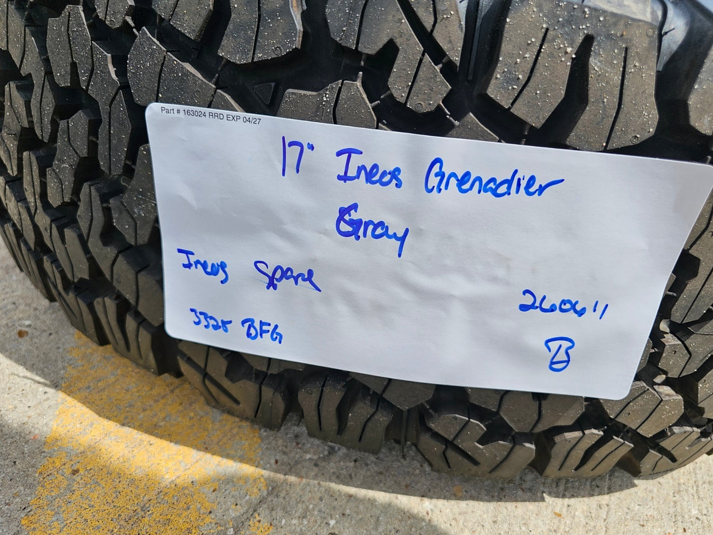 (1) 17" INEOS Grenadier OEM 8775 wheel rim 2023 2024 2025 2026 BFG KO2 A/T NEW
