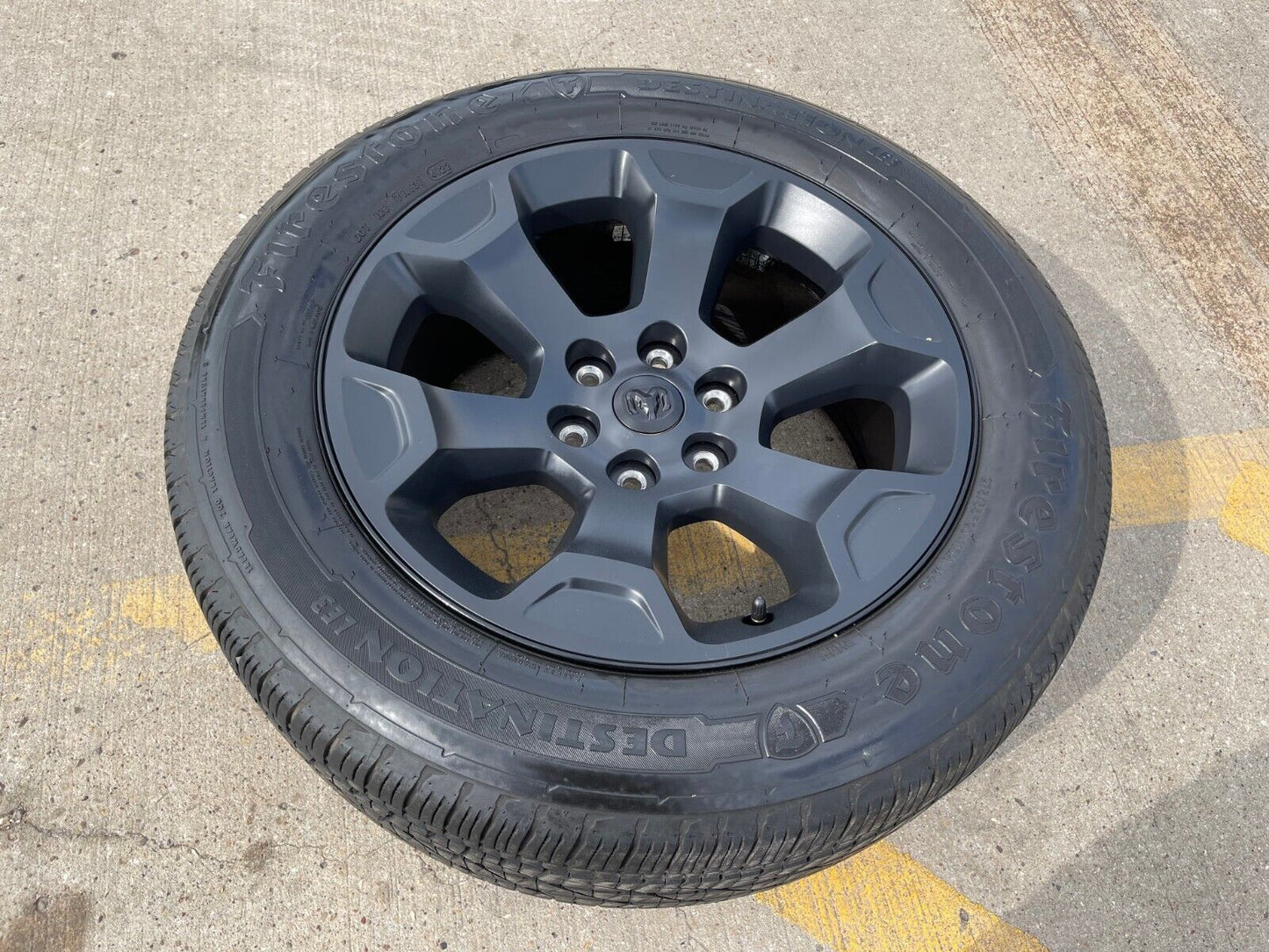 (1) 20" Dodge Ram 1500 OEM Laramie Black 2680 wheel Spare 2022 2023 2024 2025