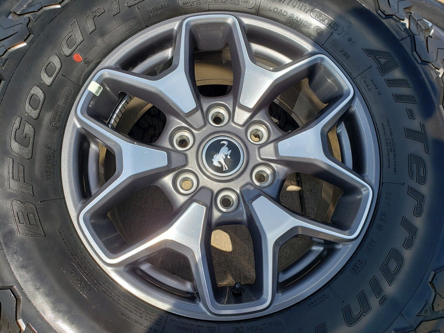 17" Ford Bronco wheels rims SASQUATCH Ranger 95229 10387 BFG 2024 2025 2026 NEW