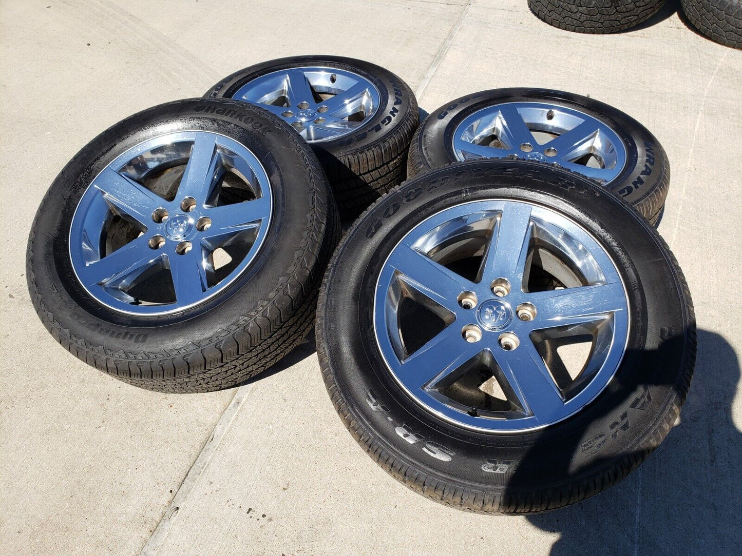 20" Dodge Ram 1500 OEM wheels rims 2364 chrome tires GOODYEAR