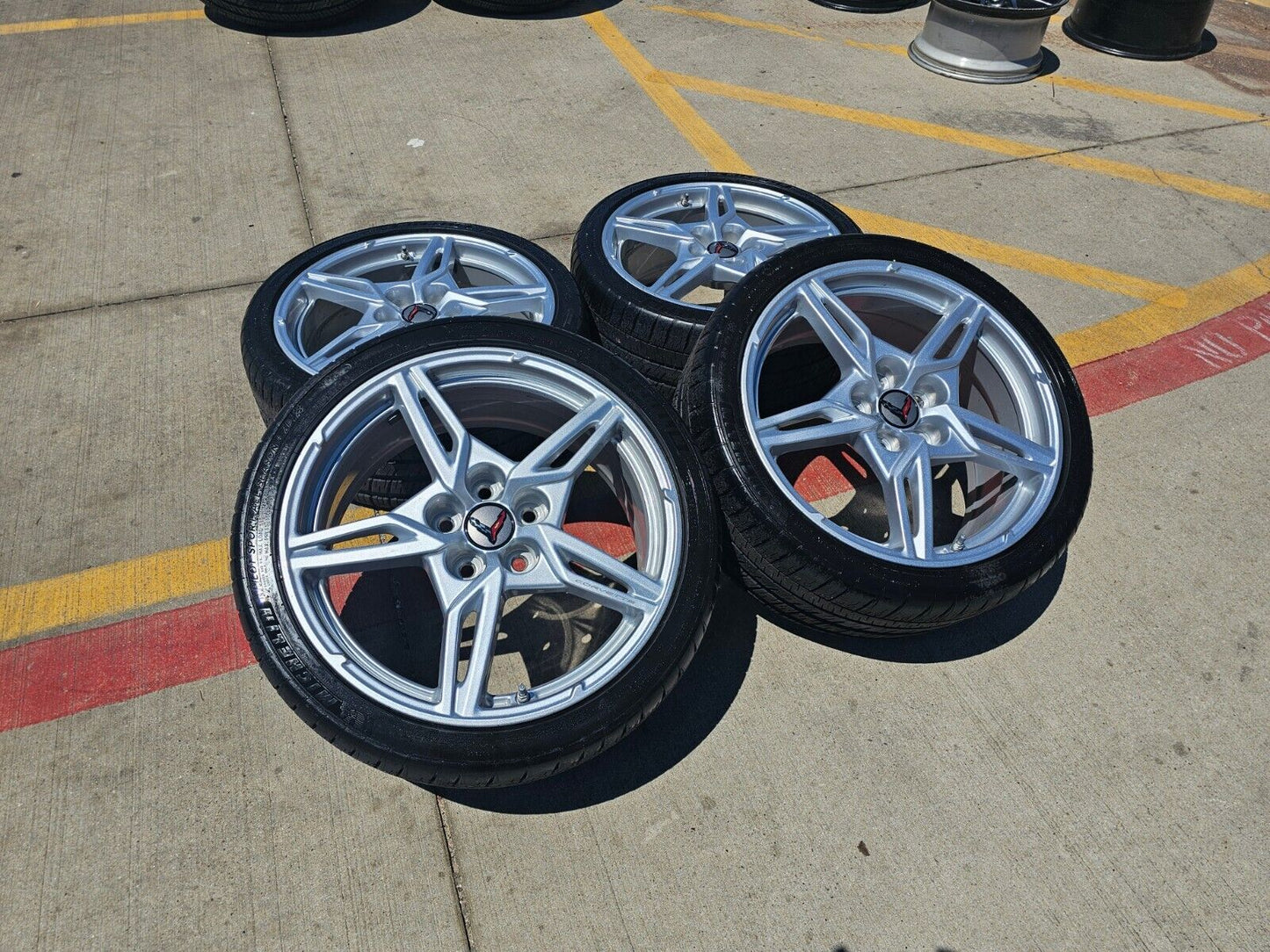 19" + 20" Chevy Corvette C8 OEM wheels rims 14007 14008 tires 2022 2023 2024 NEW