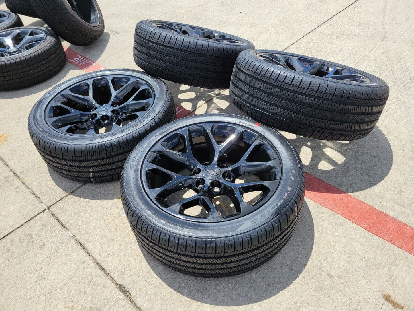 22" GMC Sierra Yukon Chevy Silverado OEM replica black wheels rims 5904 5668 NEW