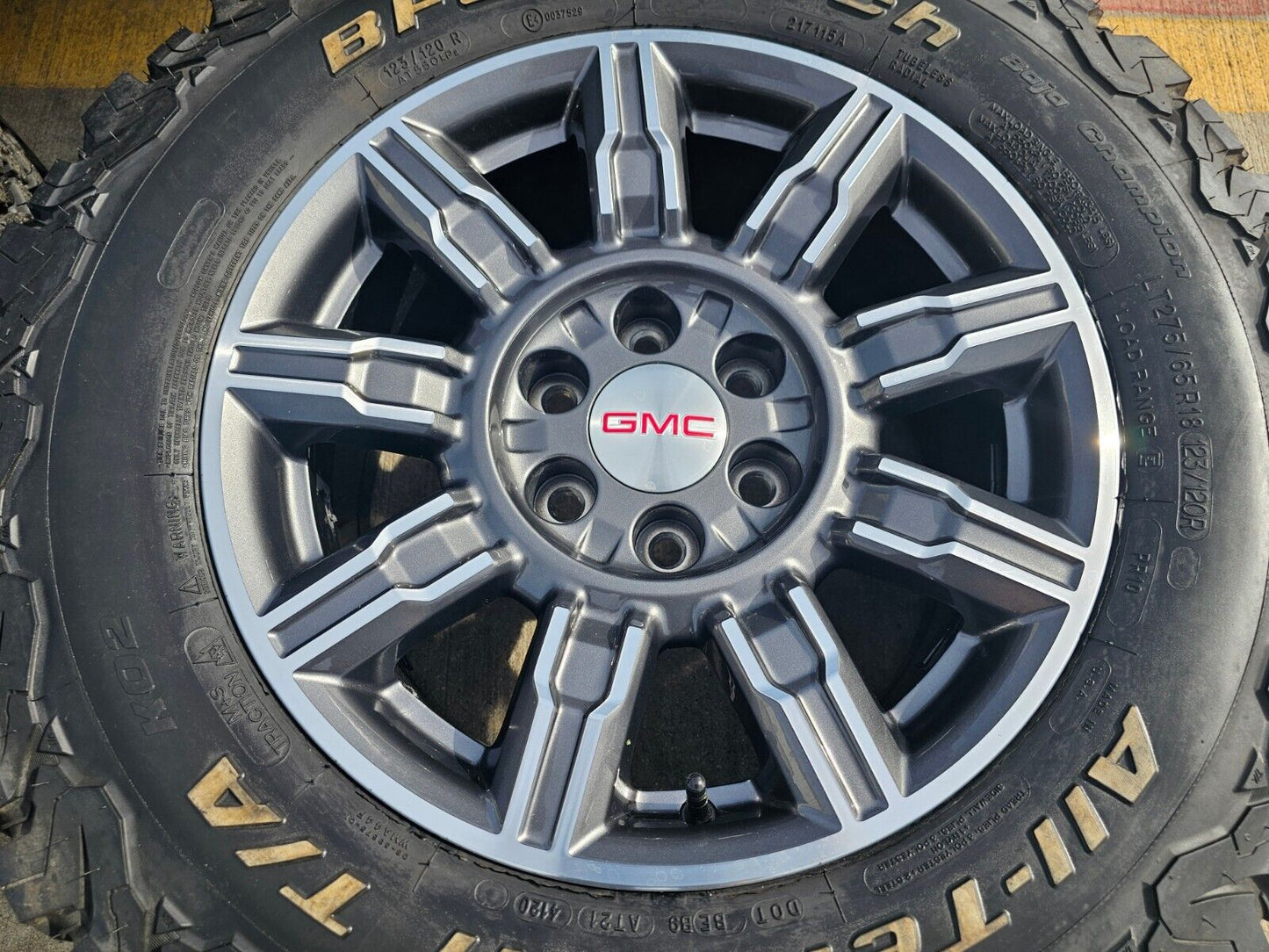 18" GMC Sierra AT4X Chevy Silverado OEM wheels rims A/T tires 2022 2023 2024