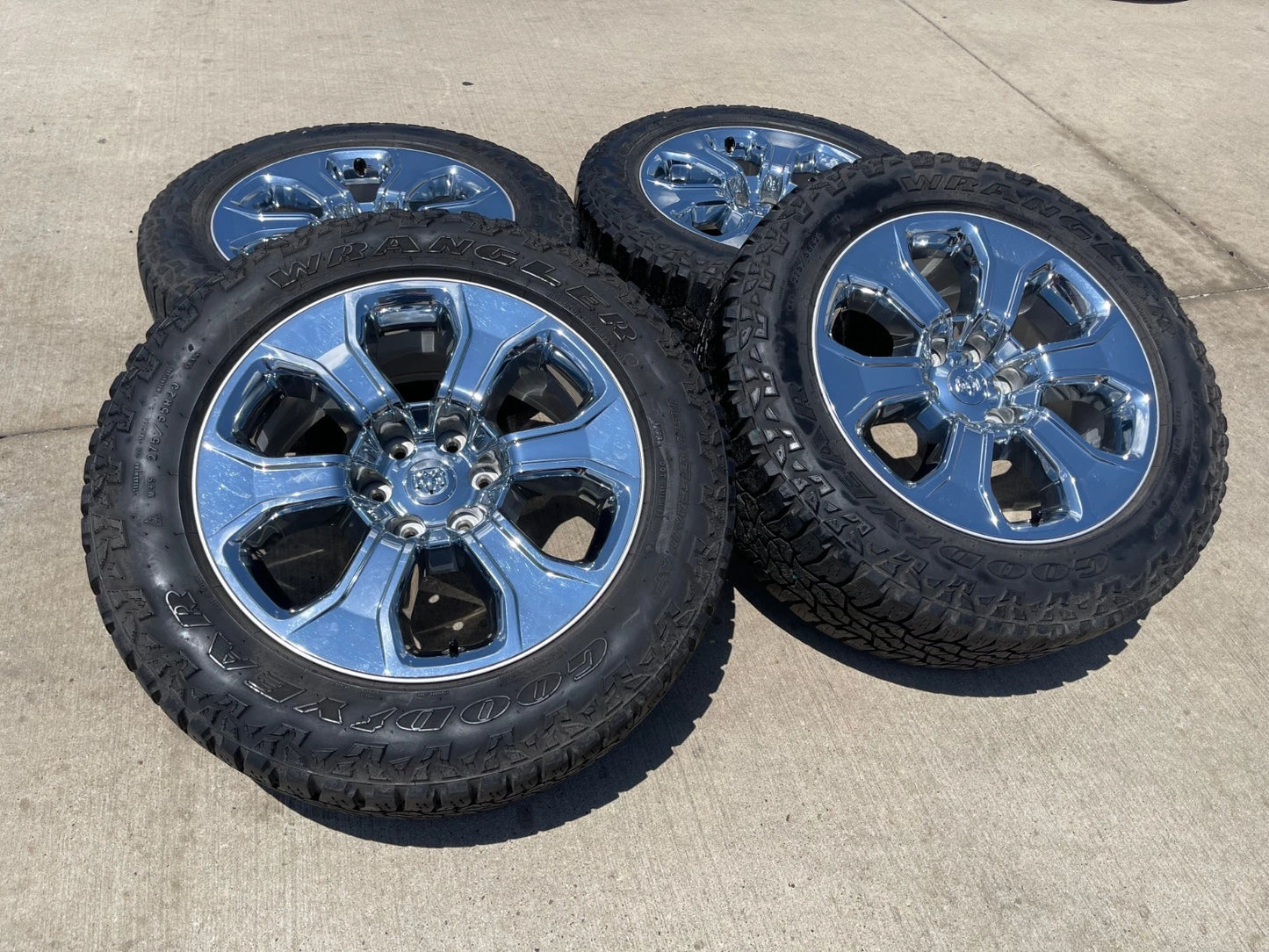 20" Dodge Ram 1500 OEM Laramie CHROME 2679 wheels rims tires GOODYEAR A/T