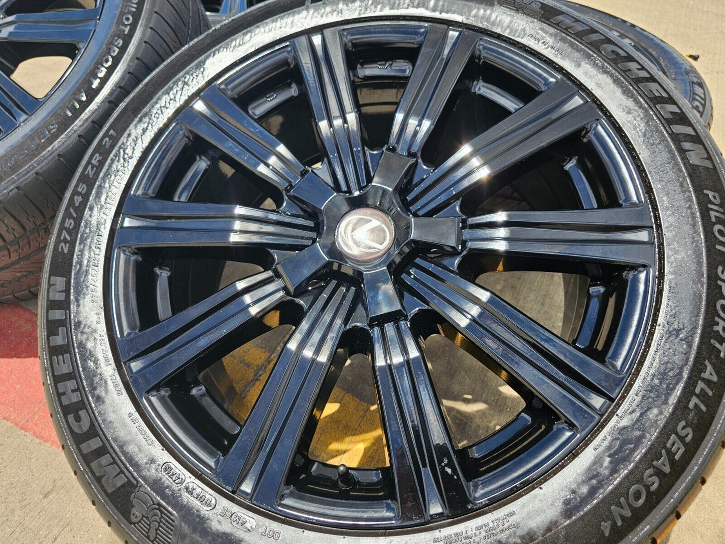 21" Lexus LX570 Toyota Land Cruiser OEM 74341 black wheels rims tires
