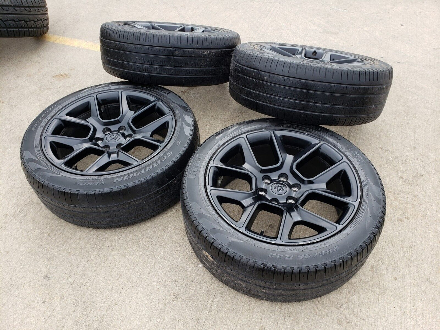 22" Dodge Ram 1500 OEM LIMITED Laramie wheels rims black 2725 2684 tires