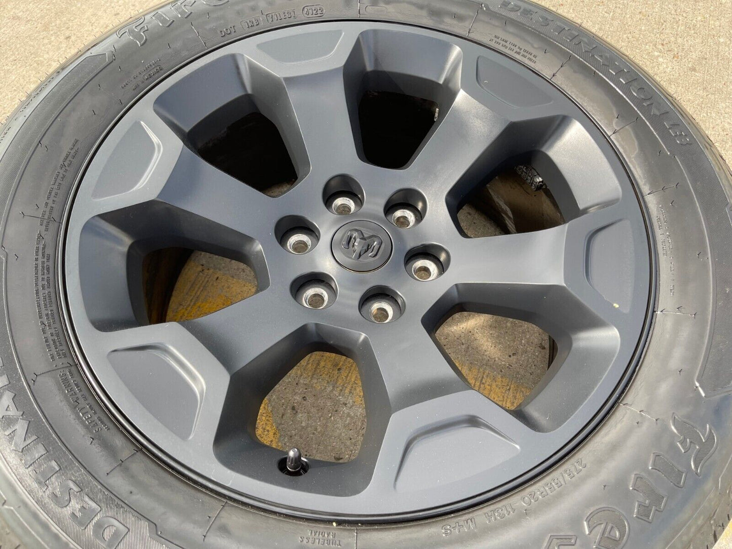 (1) 20" Dodge Ram 1500 OEM Laramie Black 2680 wheel Spare 2022 2023 2024 2025