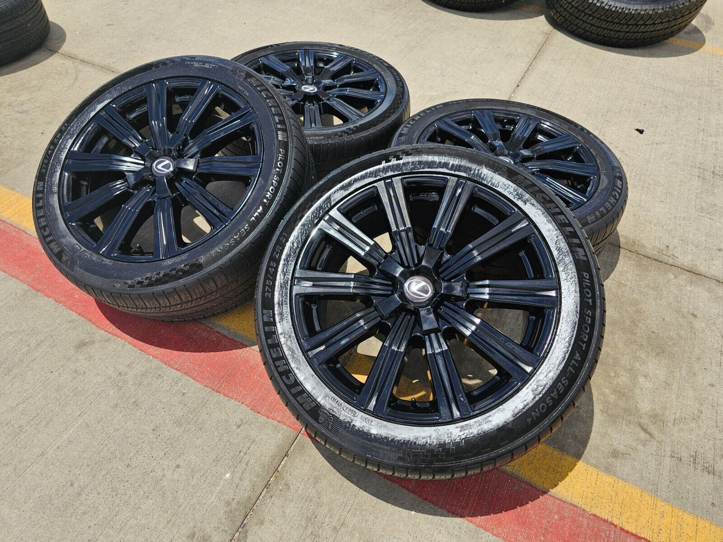 21" Lexus LX570 Toyota Land Cruiser OEM 74341 black wheels rims tires