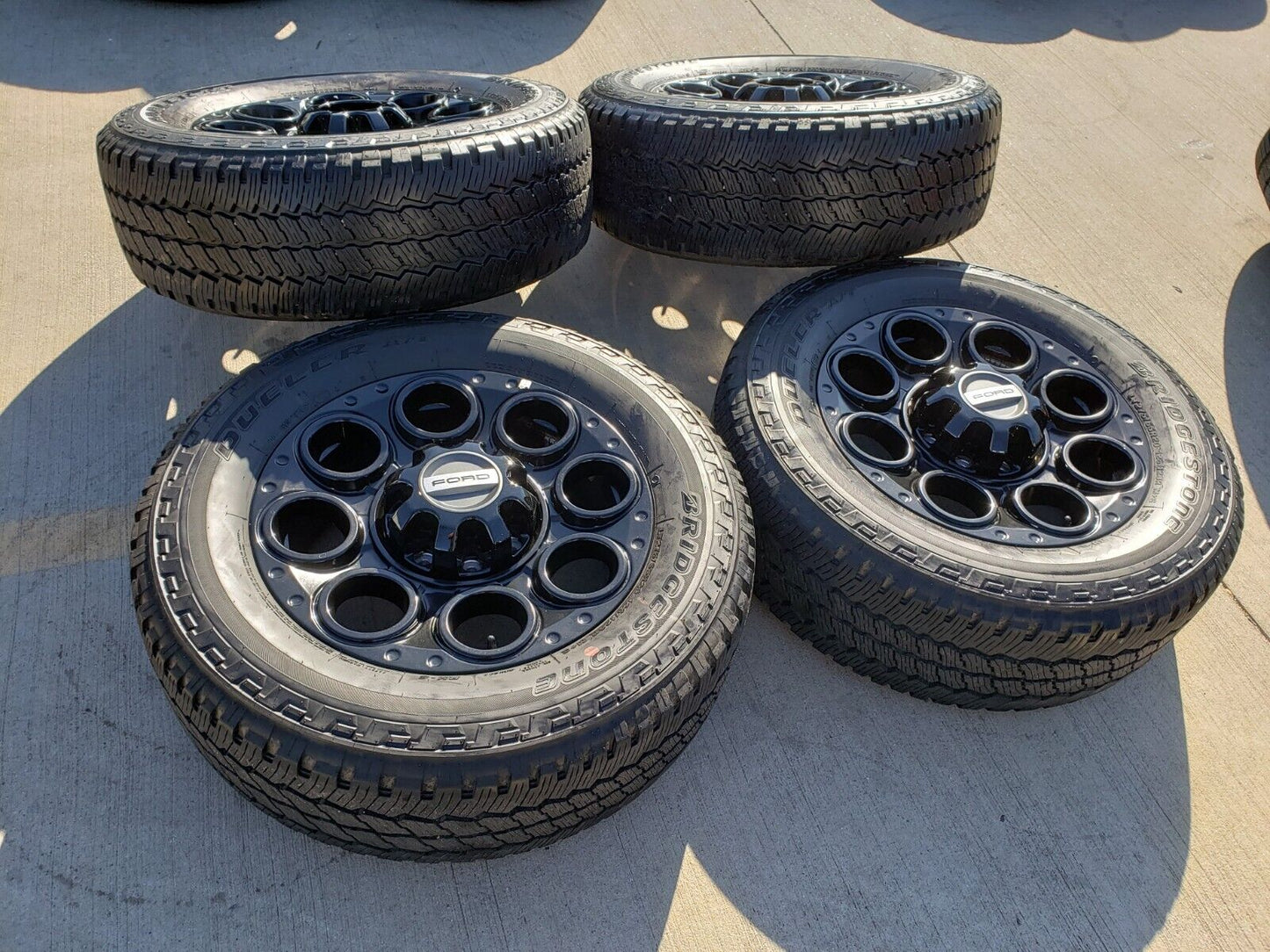 20" Ford F-250 F-350 OEM black TREMOR wheels rims 10299 tires BRIDGESTONE