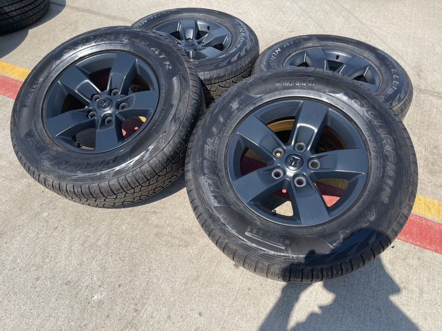 17" Dodge Ram 1500 OEM REBEL wheels rims A/T tires 2448 2020 2021 2022 2023 NEW