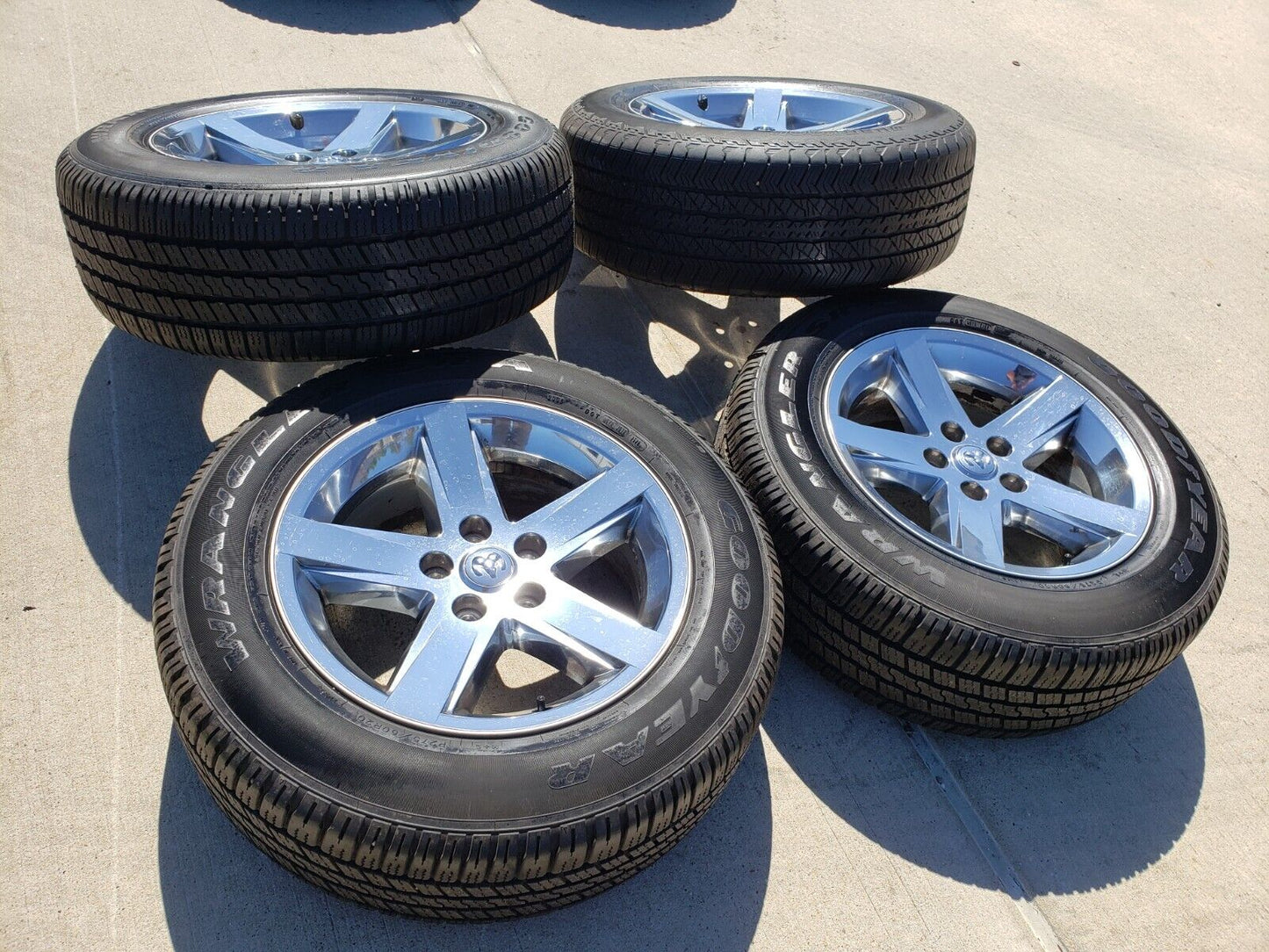 20" Dodge Ram 1500 OEM wheels rims 2364 chrome tires GOODYEAR