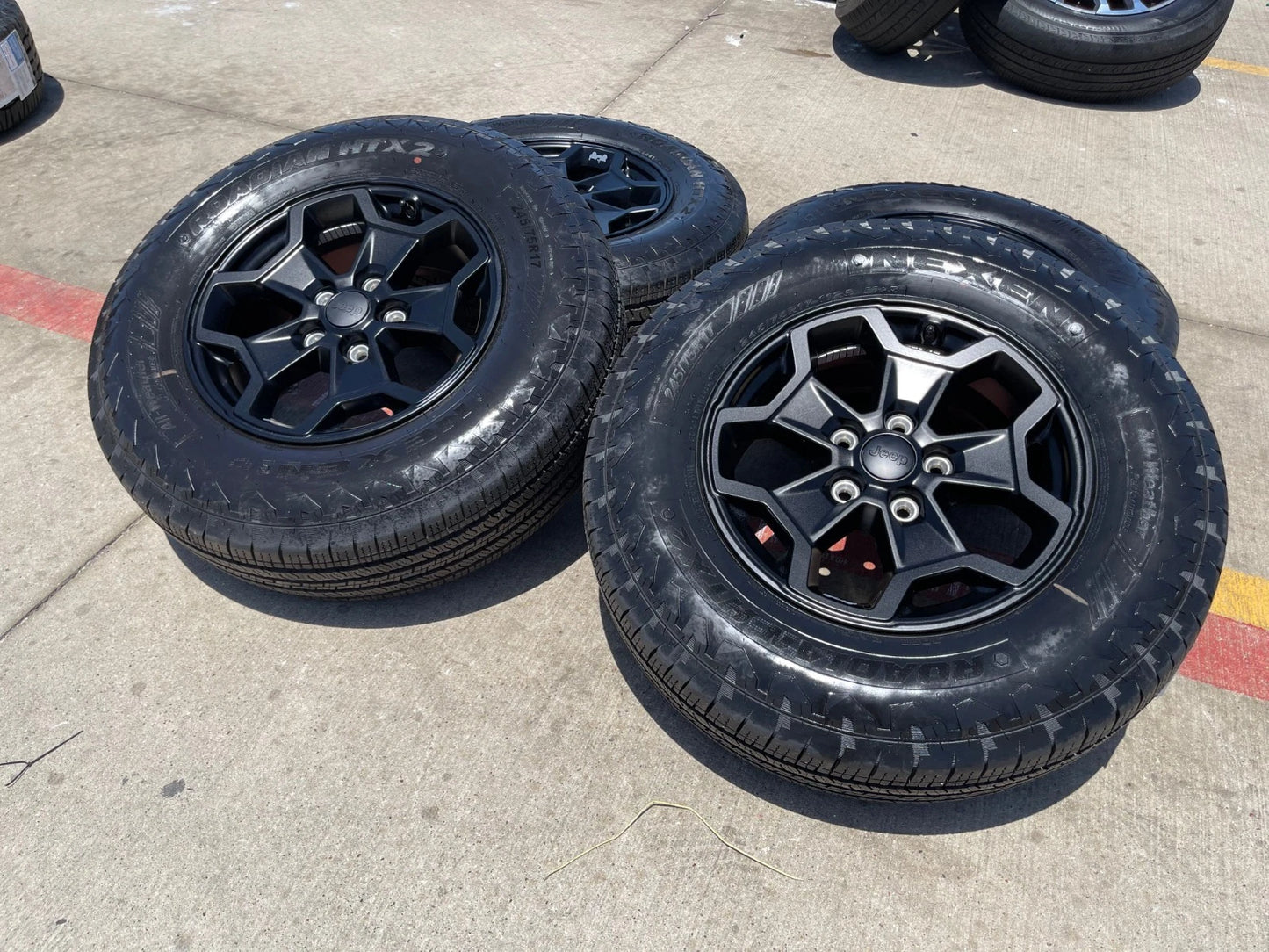 17" Jeep Wrangler SPORT OEM wheels rims tires 9237 black 2023 2024 2025 NEW