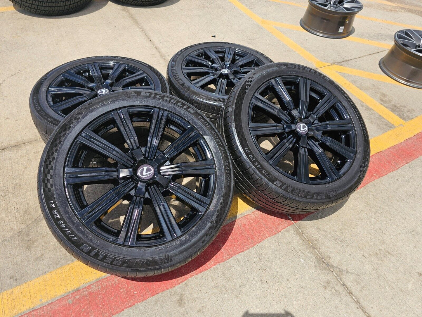 21" Lexus LX570 Toyota Land Cruiser OEM 74341 black wheels rims tires