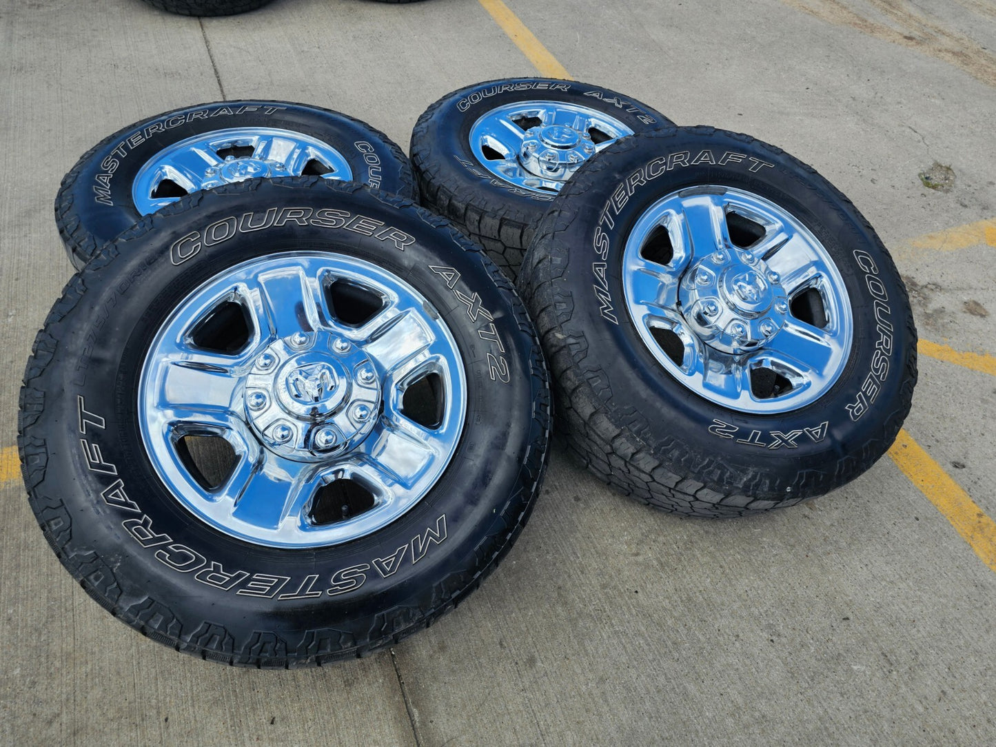 18" Dodge Ram 2500 3500 STEEL chrome OEM 2473 wheels rims tires MASTERCRAFT ATX2