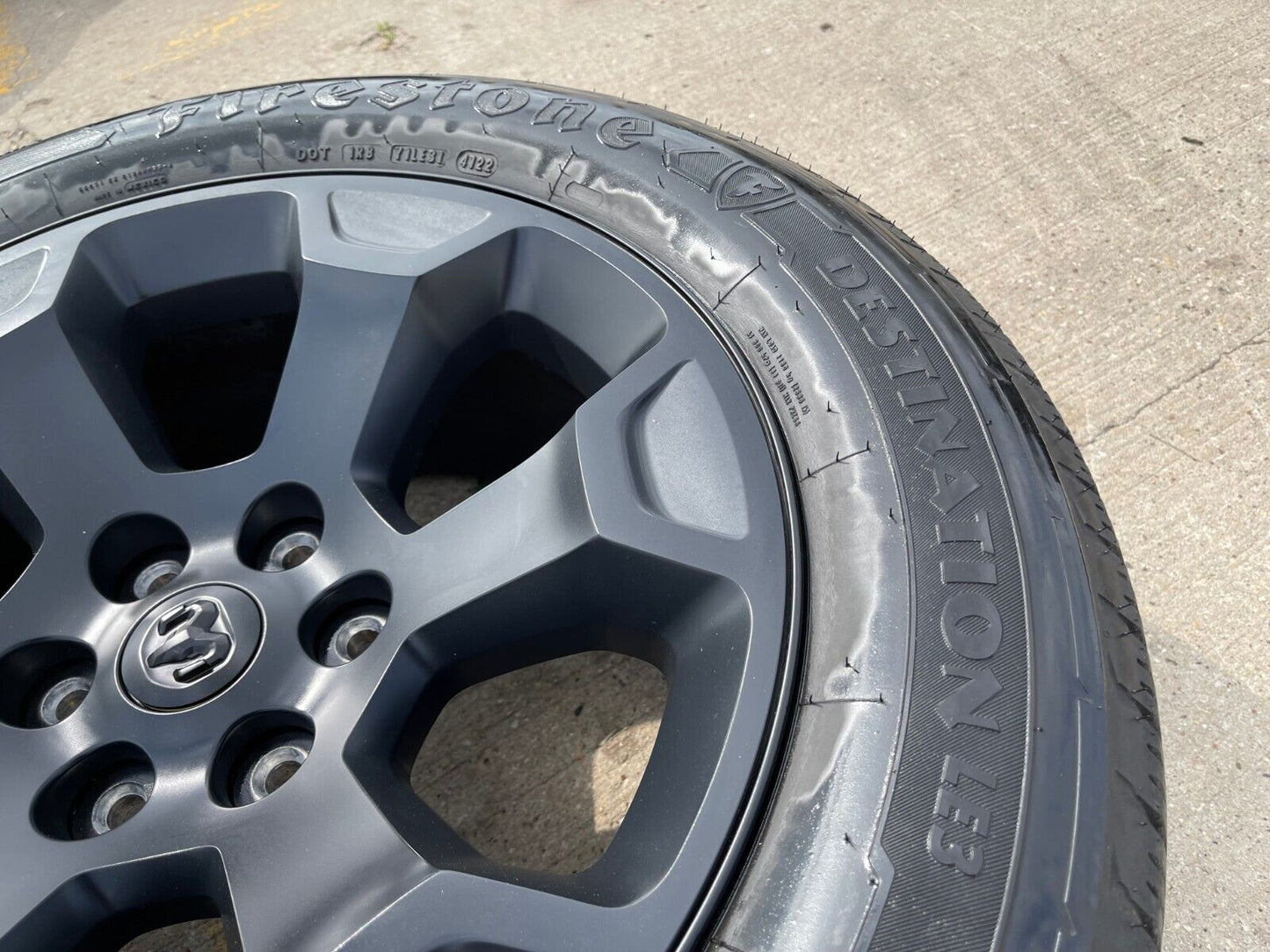 (1) 20" Dodge Ram 1500 OEM Laramie Black 2680 wheel Spare 2022 2023 2024 2025