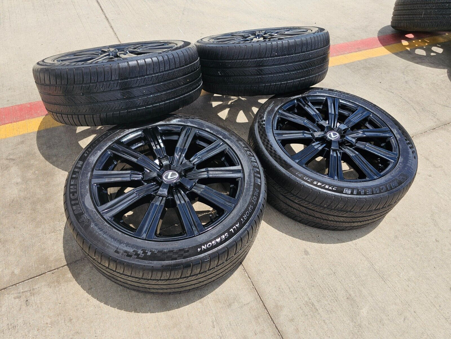 21" Lexus LX570 Toyota Land Cruiser OEM 74341 black wheels rims tires