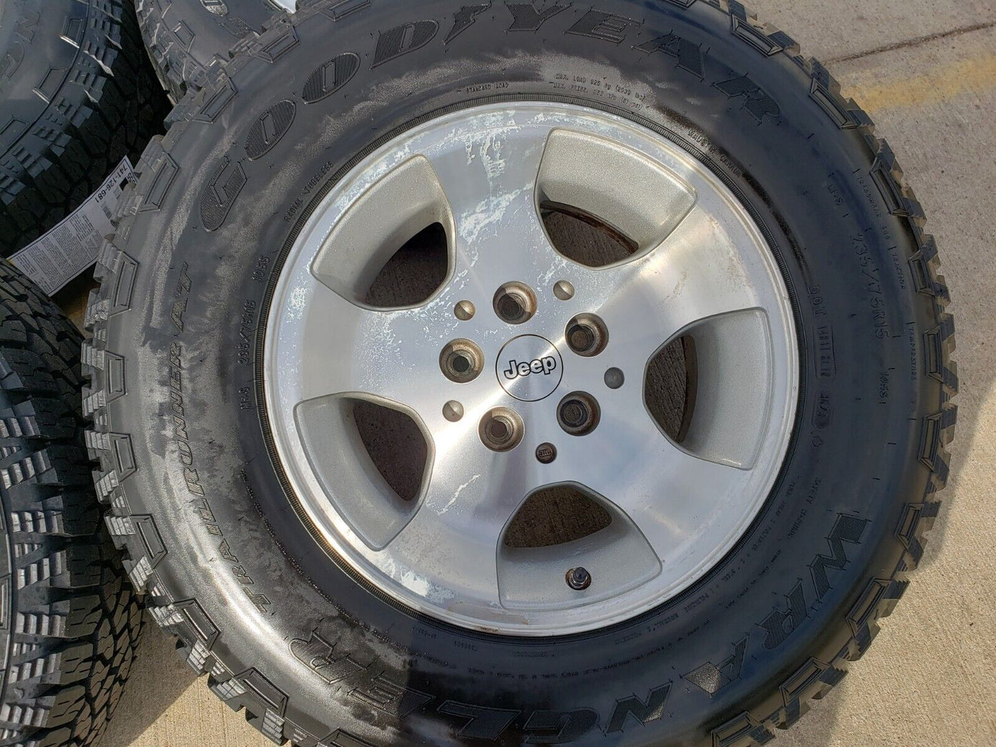 15" Jeep Wrangler wheels rims 9024 5x4.5 1997 1998 1999 2000 2001 NEW A/T tires
