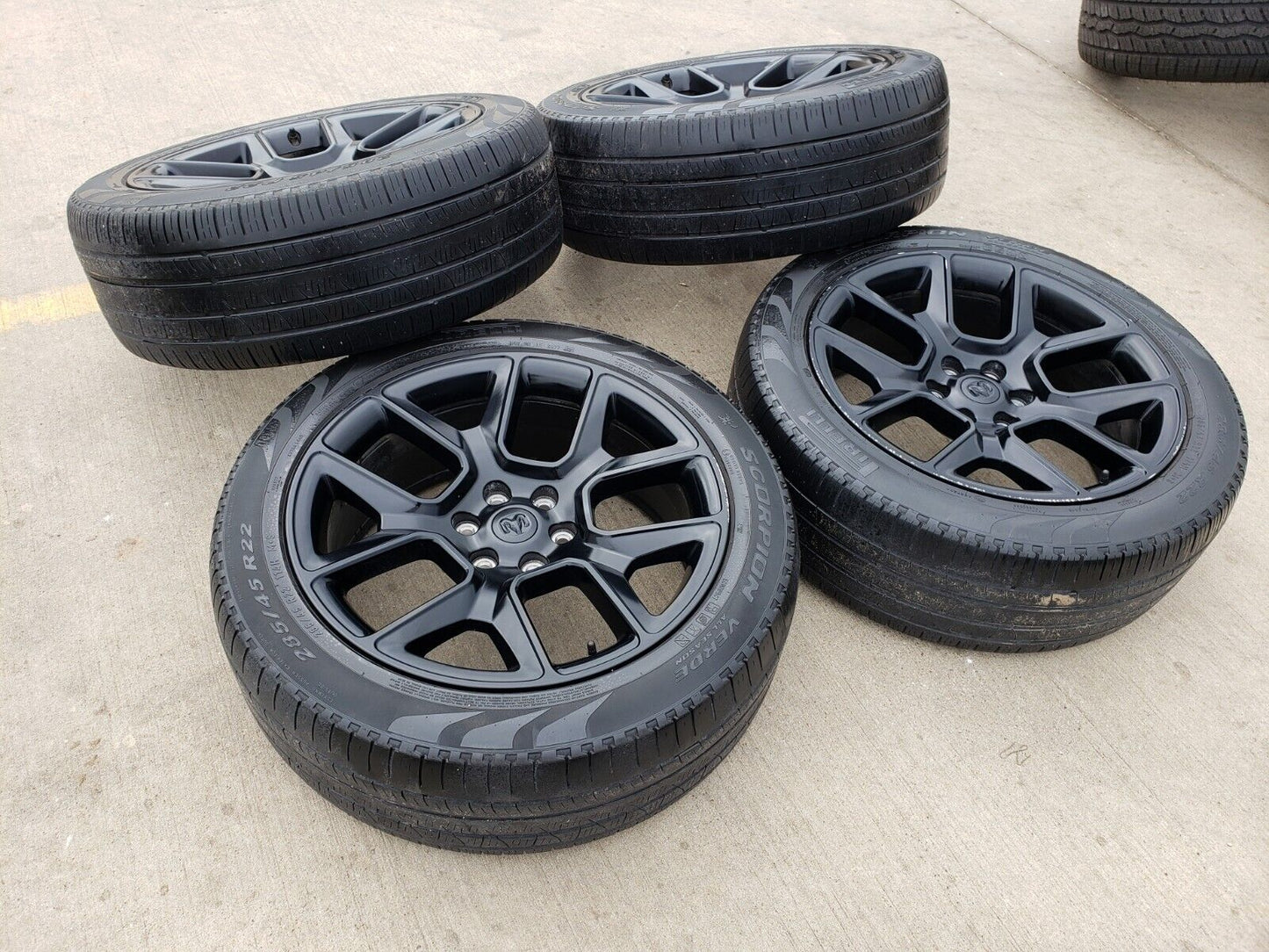 22" Dodge Ram 1500 OEM LIMITED Laramie wheels rims black 2725 2684 tires