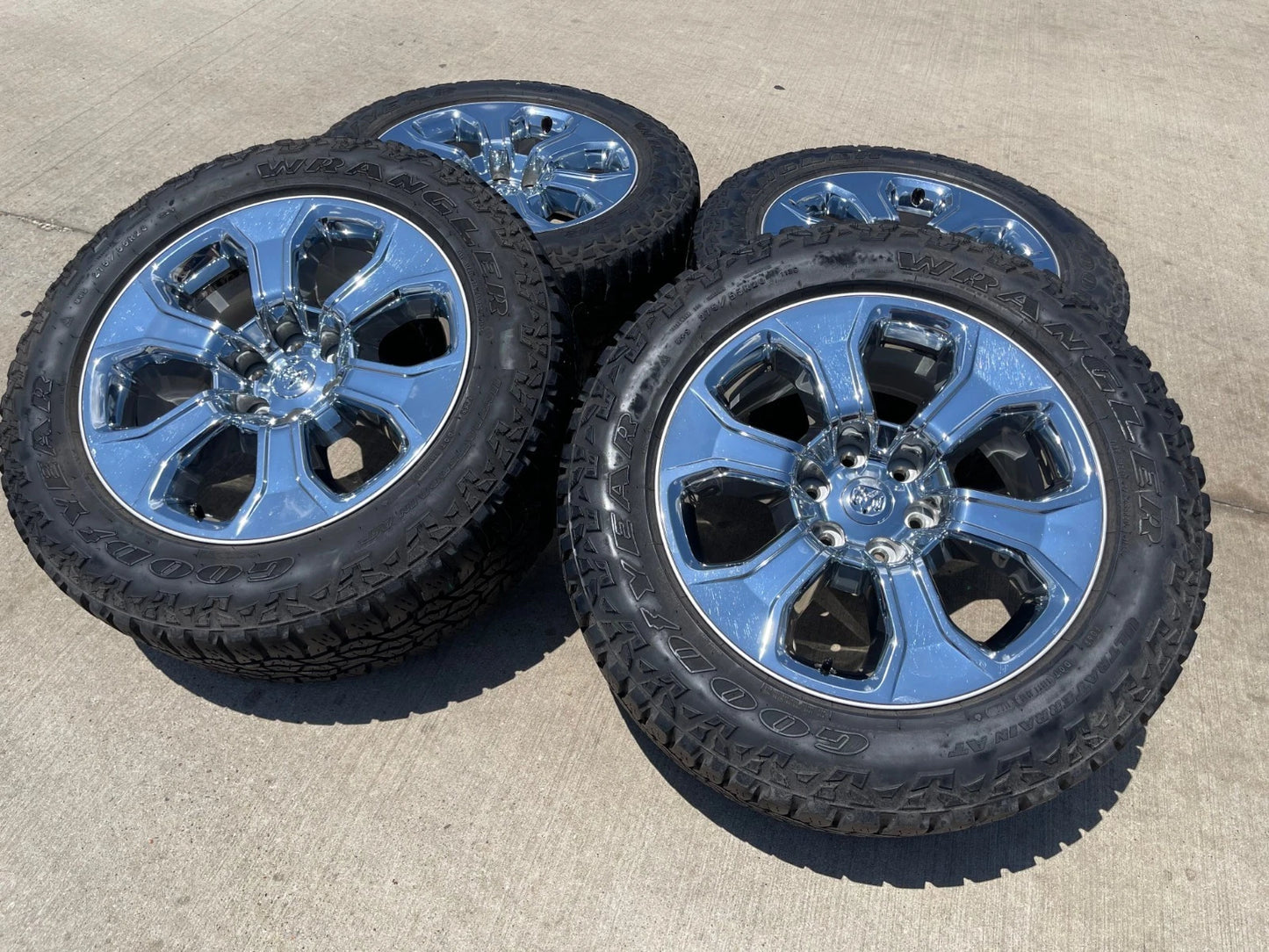 20" Dodge Ram 1500 OEM Laramie CHROME 2679 wheels rims tires GOODYEAR A/T