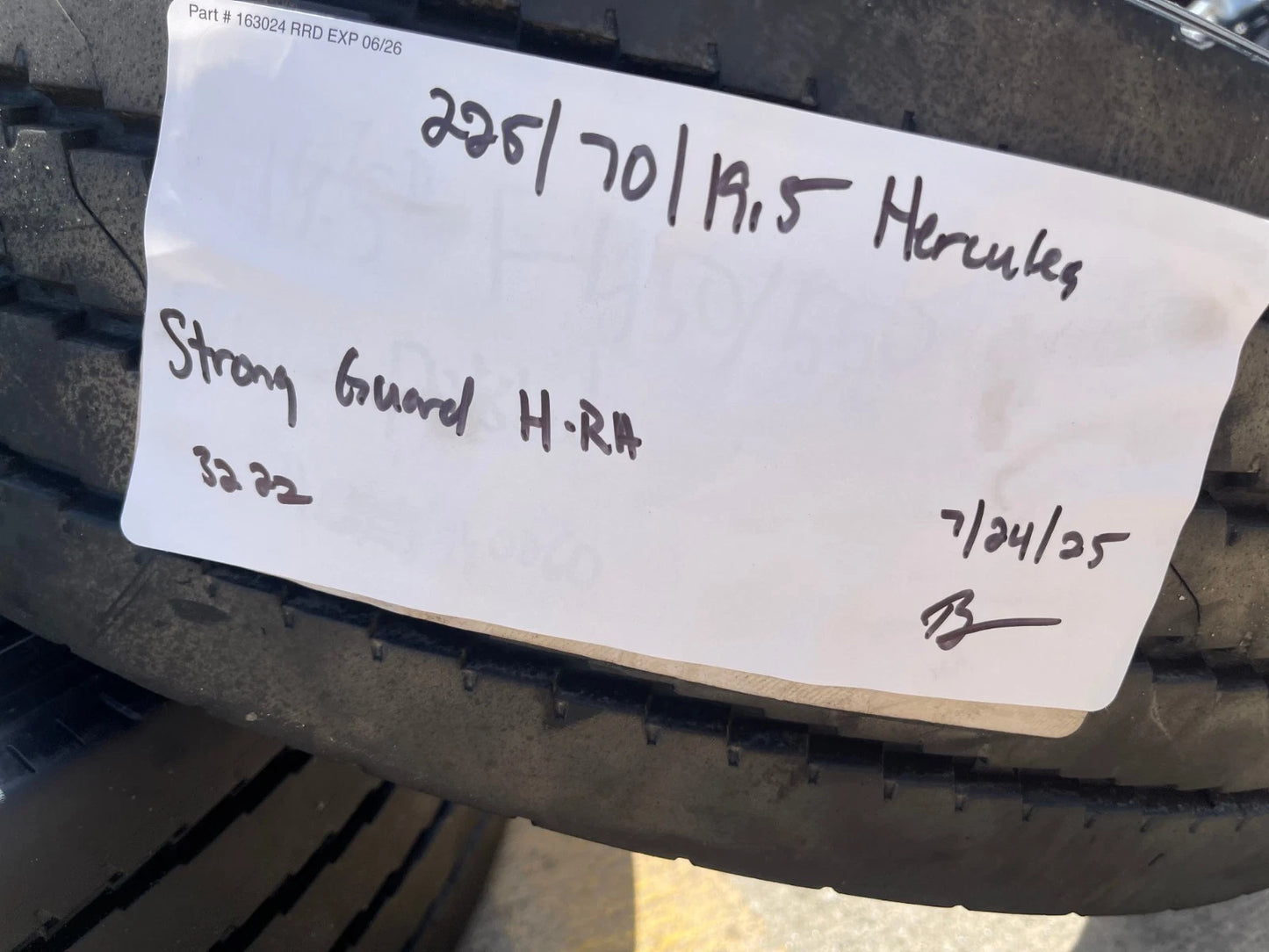 (1) 245/70/19.5 Hercules Strong Guard HR-A tire 128 245/70r19.5 LT 14 PLY