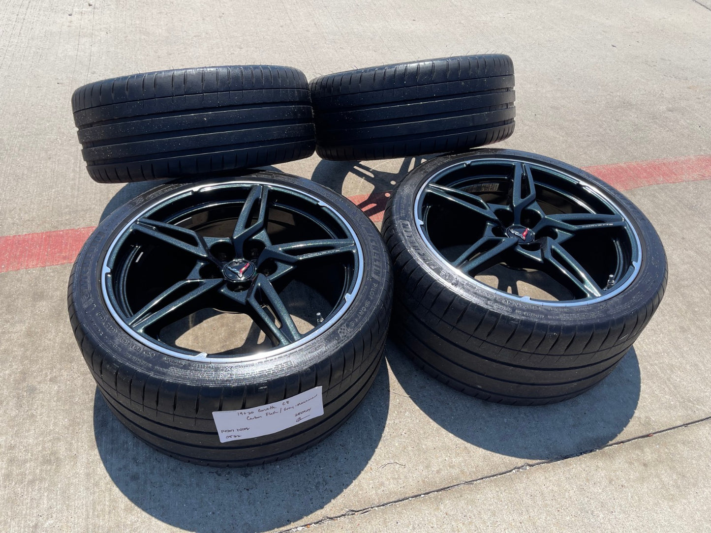 19" + 20" Chevy Corvette C8 OEM 14007 14008 wheels rims 2022 2023 2024 2025