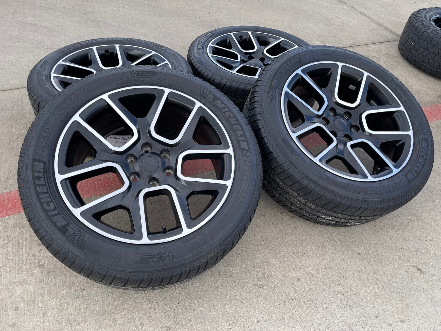22" Dodge Ram 1500 OEM Replica LIMITED Laramie wheels rims black 2725 2684 tires