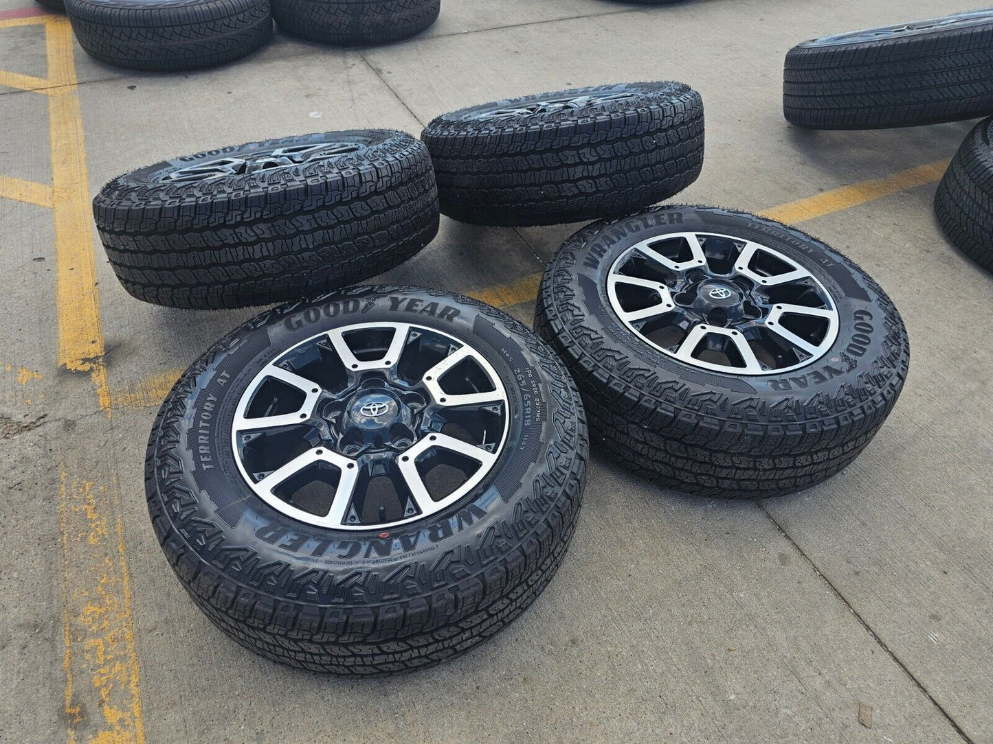 18" Toyota Tundra Sequoia TRD PRO black OEM wheels rims 75157 A/T tires 5x150