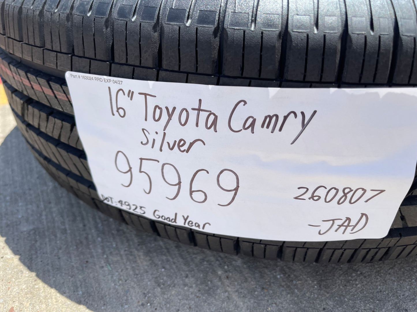 16" Toyota Camry XSE OEM 95969 wheels rims 2023 2024 2025 2026 2027 GOODYEAR NEW