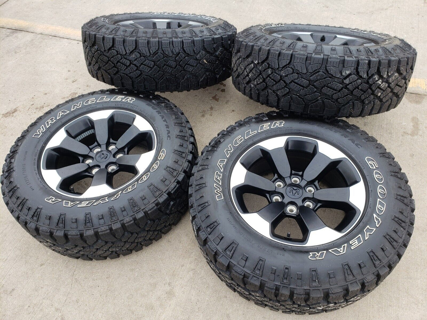 18" Dodge Ram 1500 Rebel Black OEM wheels rims 2671 DURATRAC A/T 2022 2023 2024