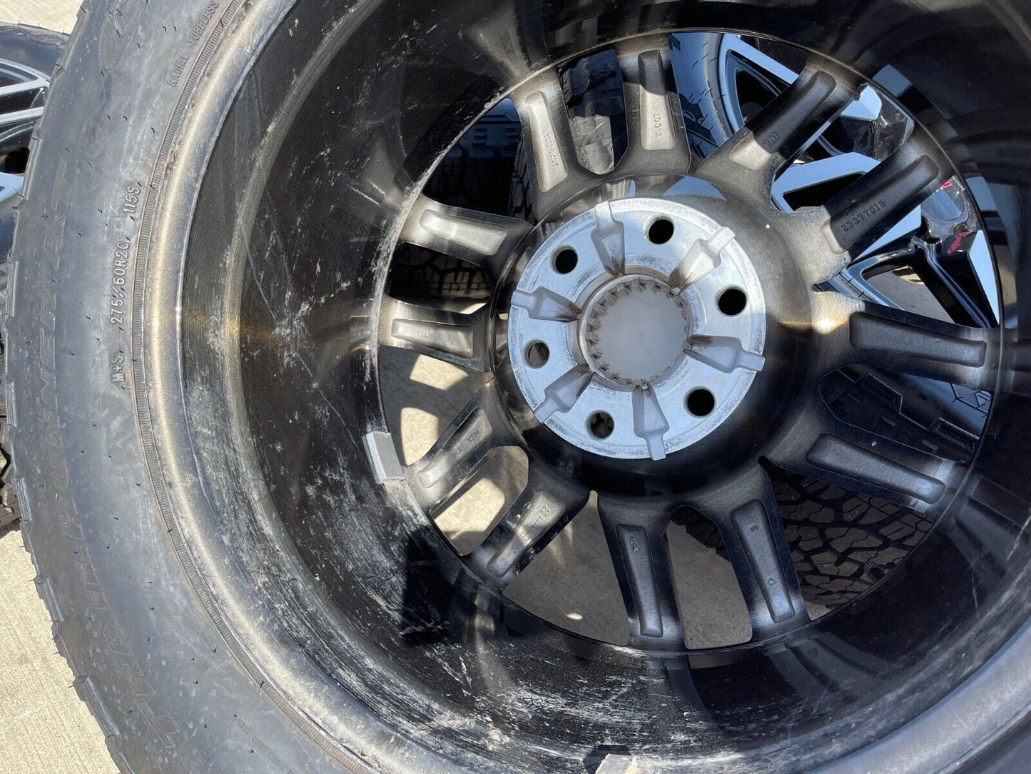 20" GMC Sierra Yukon Chevy BLACK OEM wheels rims 5914 tires GOODYEAR A/T NEW