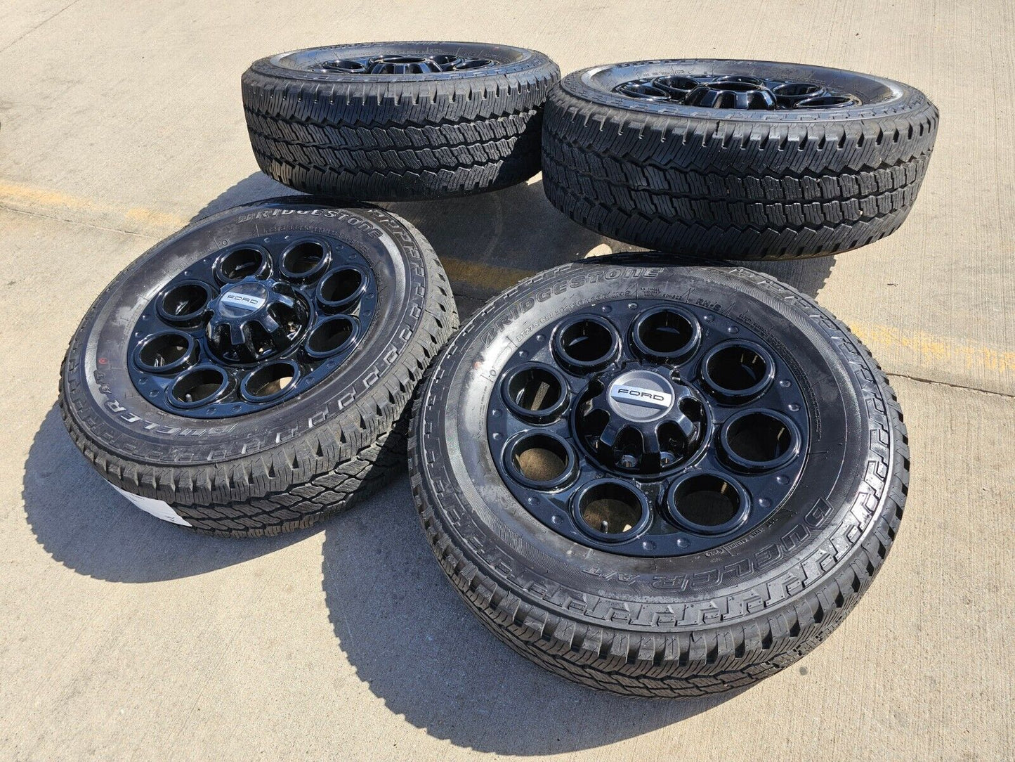 20" Ford F-250 F-350 OEM black TREMOR wheels rims 10299 tires BRIDGESTONE NEW