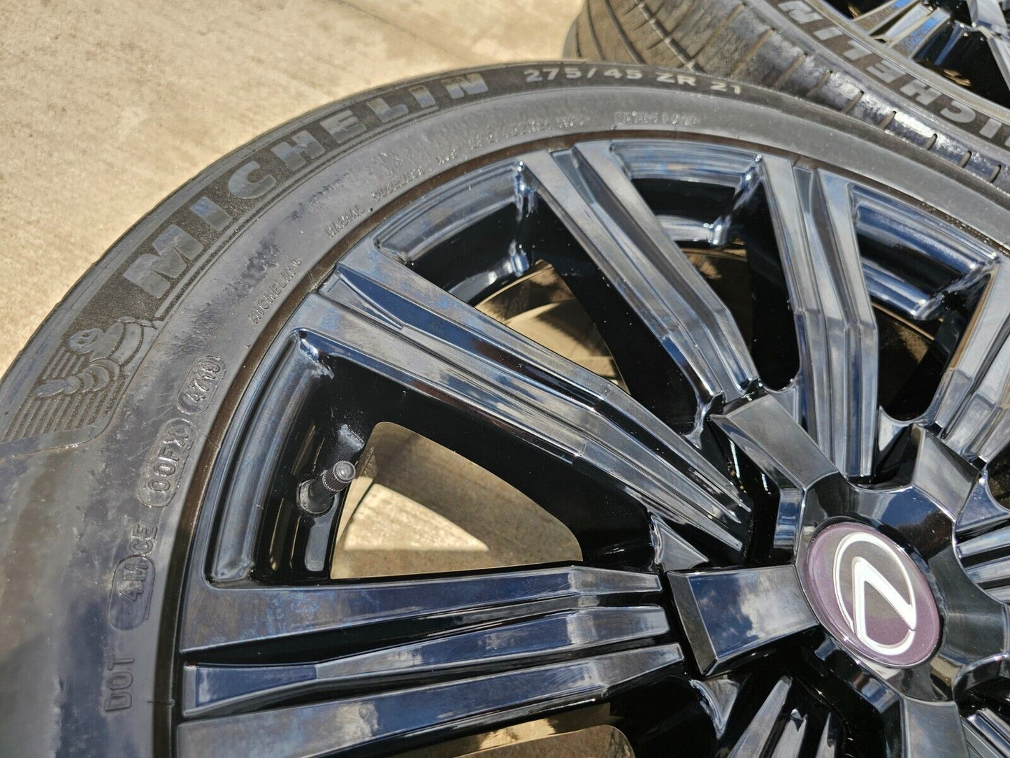 21" Lexus LX570 Toyota Land Cruiser OEM 74341 black wheels rims tires