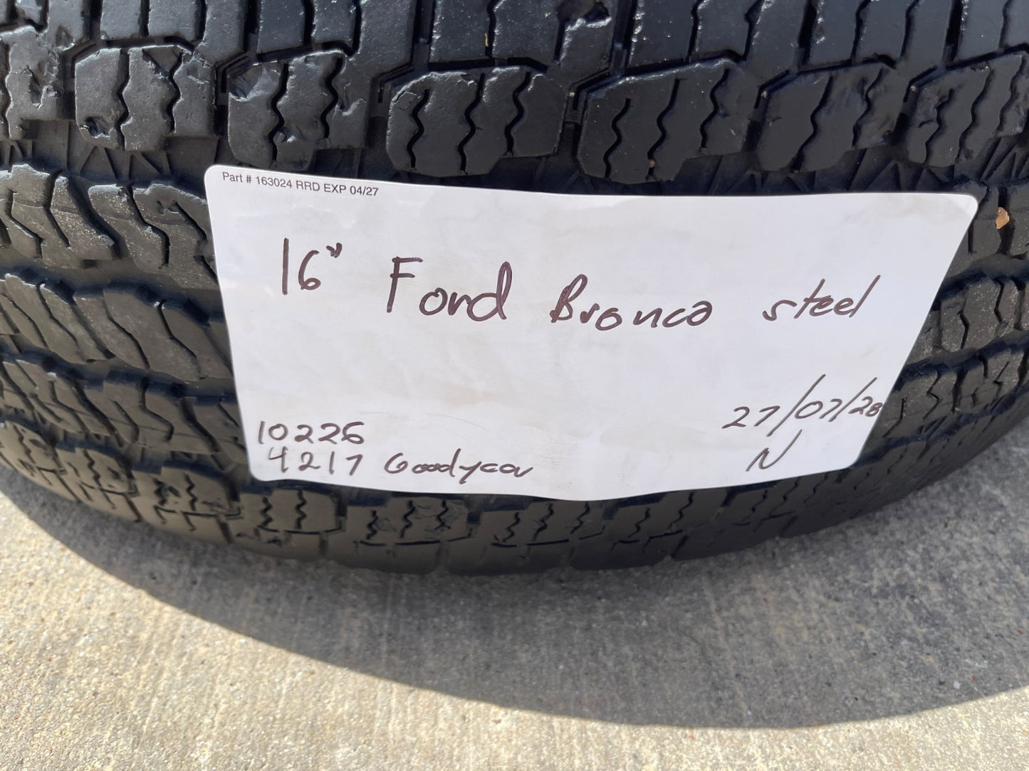 16" Ford Bronco steel wheels rims SET 10226 Ranger tires DISCOUNTED