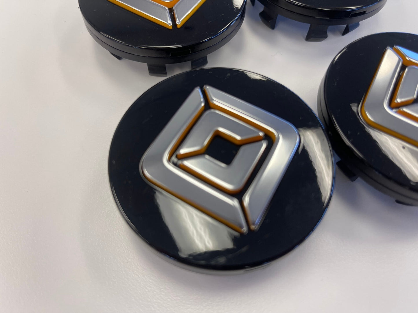 (4) Rivian R1T R1S OEM center caps black 2022 2023 2024 2025 2026