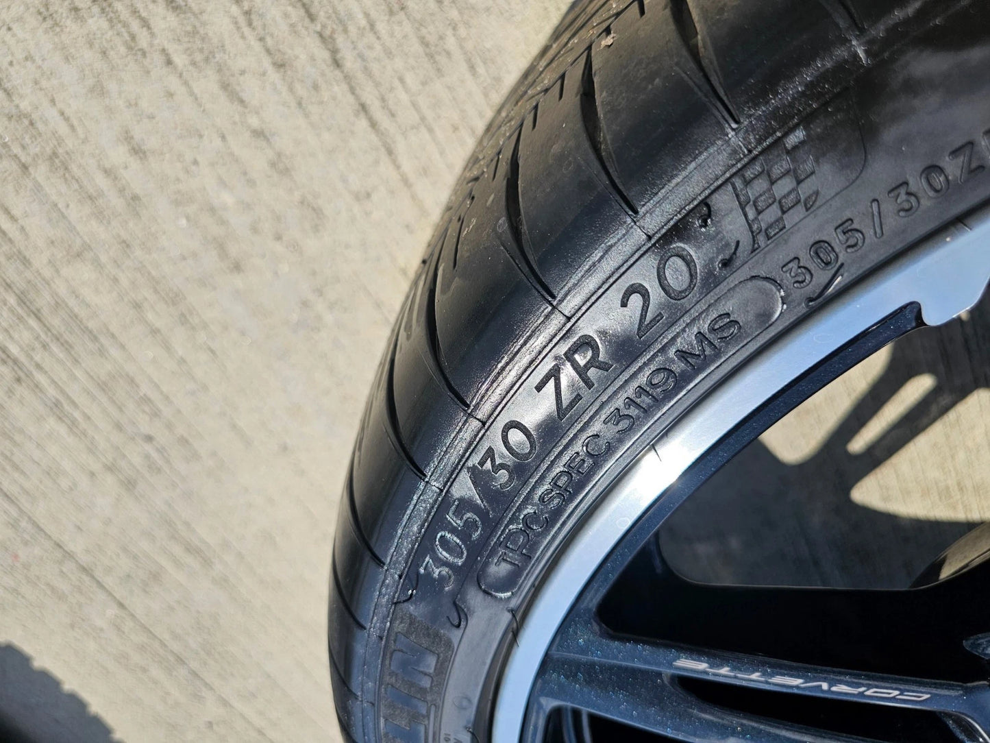 19" + 20" Chevy Corvette C8 OEM wheels rims 14007 14008 tires MICHELIN