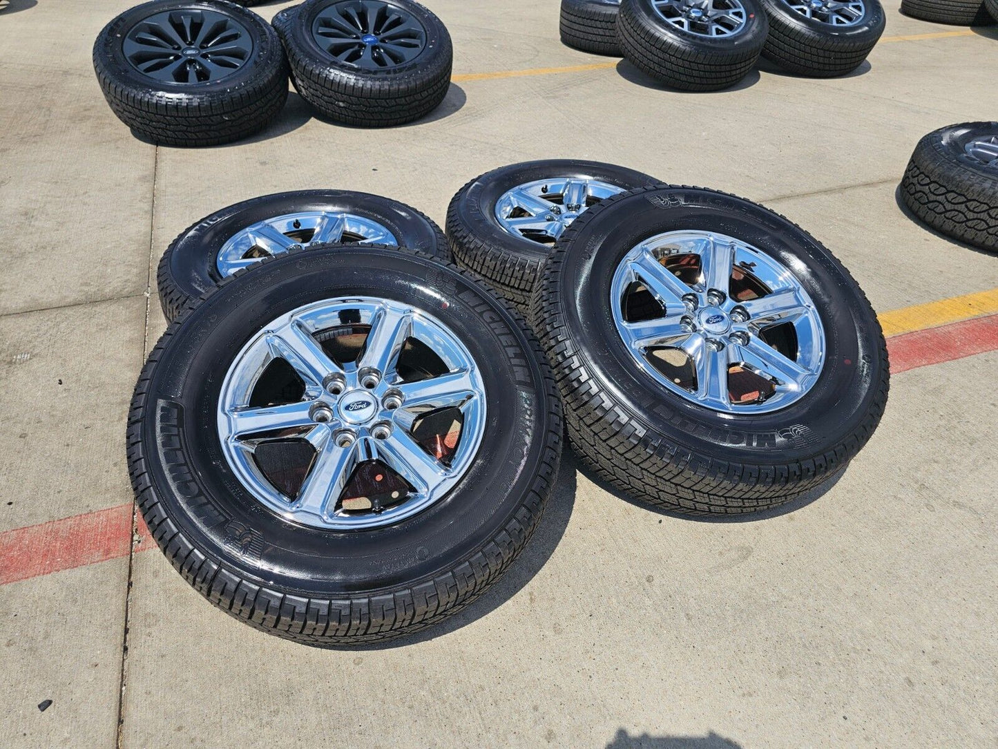18" Ford F-150 Expedition OEM chrome rims wheels tires MICEHLIN 2024 2025 NEW
