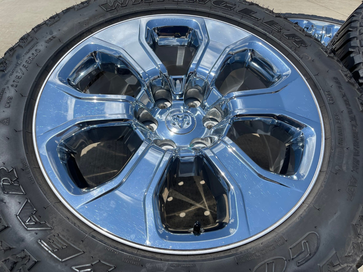 20" Dodge Ram 1500 OEM Laramie CHROME 2679 wheels rims tires GOODYEAR A/T