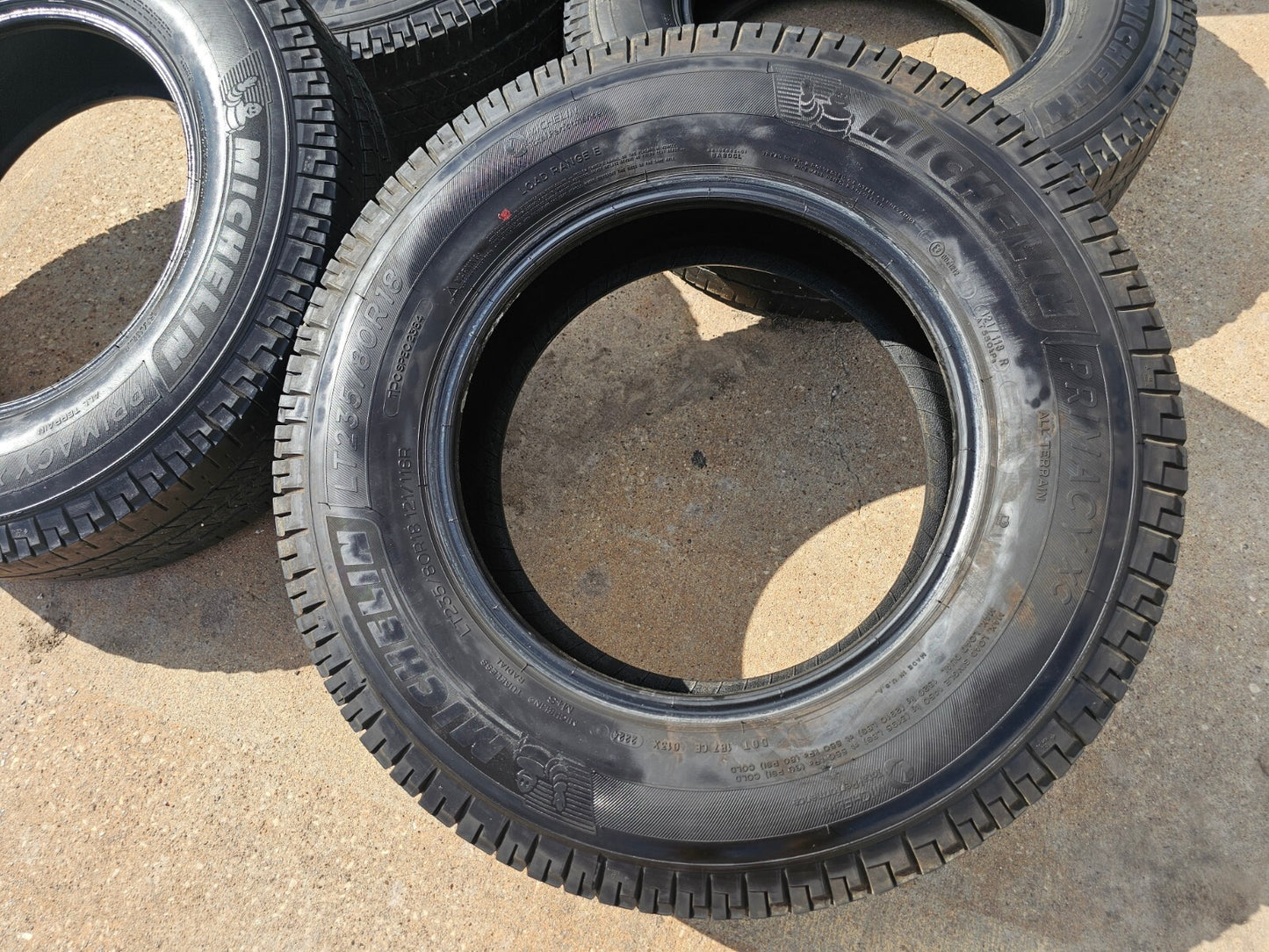 (6) 235/80/18 Michelin Primacy XC tires LT 10 ply load range E 235/80r18