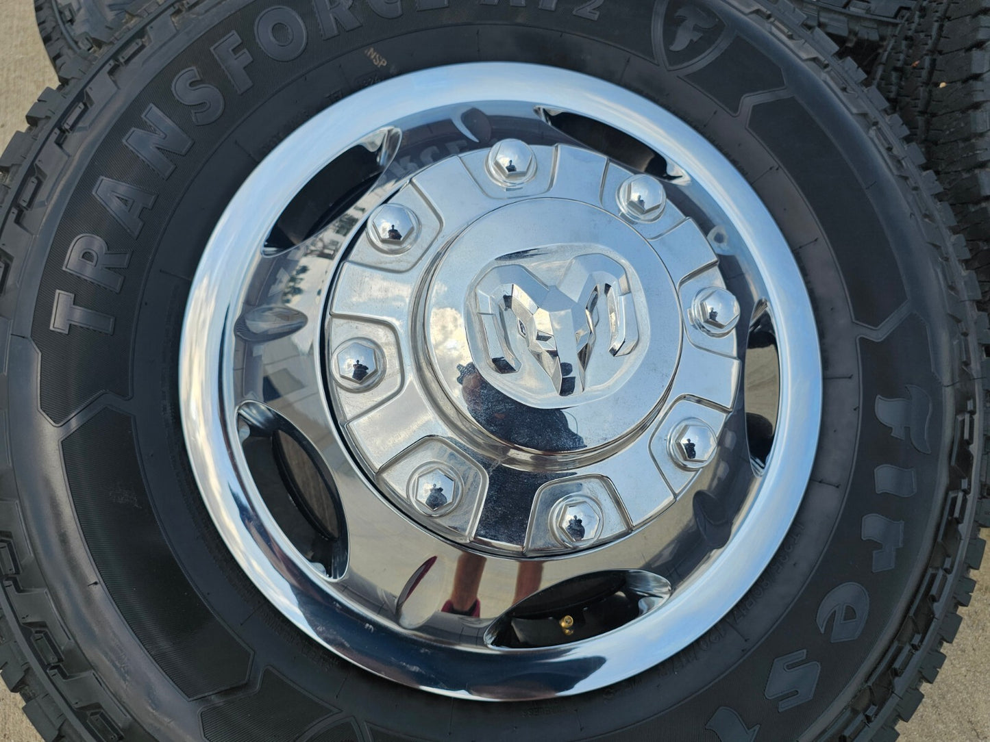 17" Dodge Ram 3500 Dually 8x200 wheels rims 2703 2704 OEM tires FIRESTONE A/T