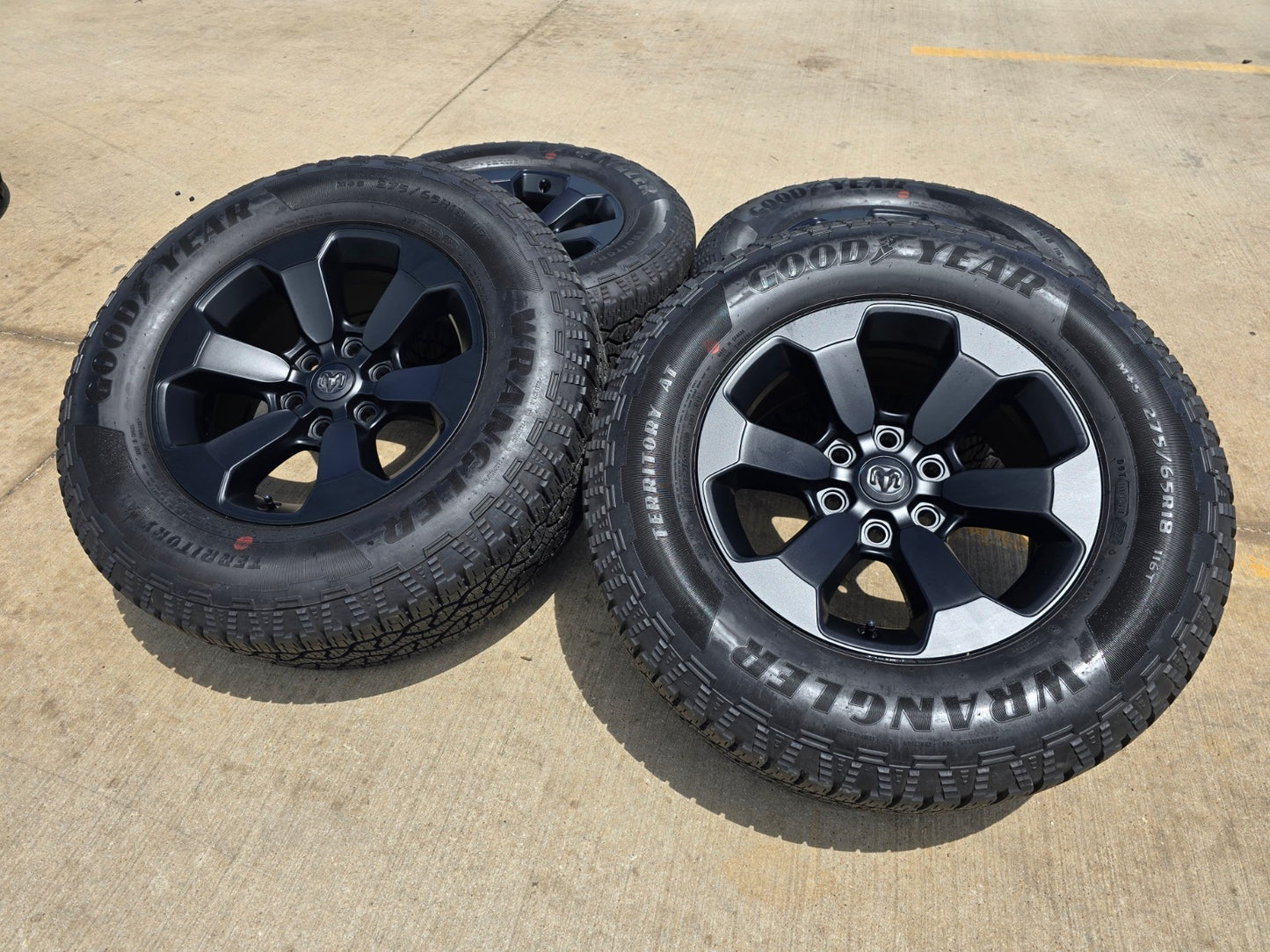 18" Dodge Ram 1500 Rebel Black OEM wheels rims 2671 tires 2023 2024 2025 NEW