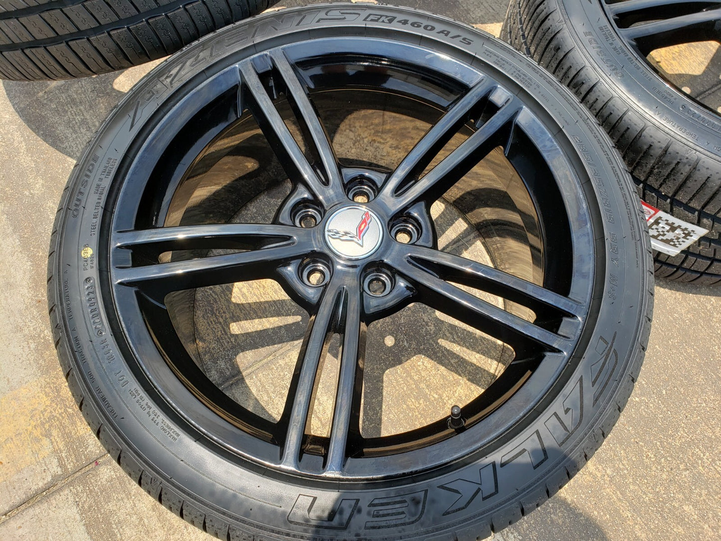 18" + 19" Chevy Corvette OEM black wheels rims 5338 5343 2007 2008 2009 2010 NEW