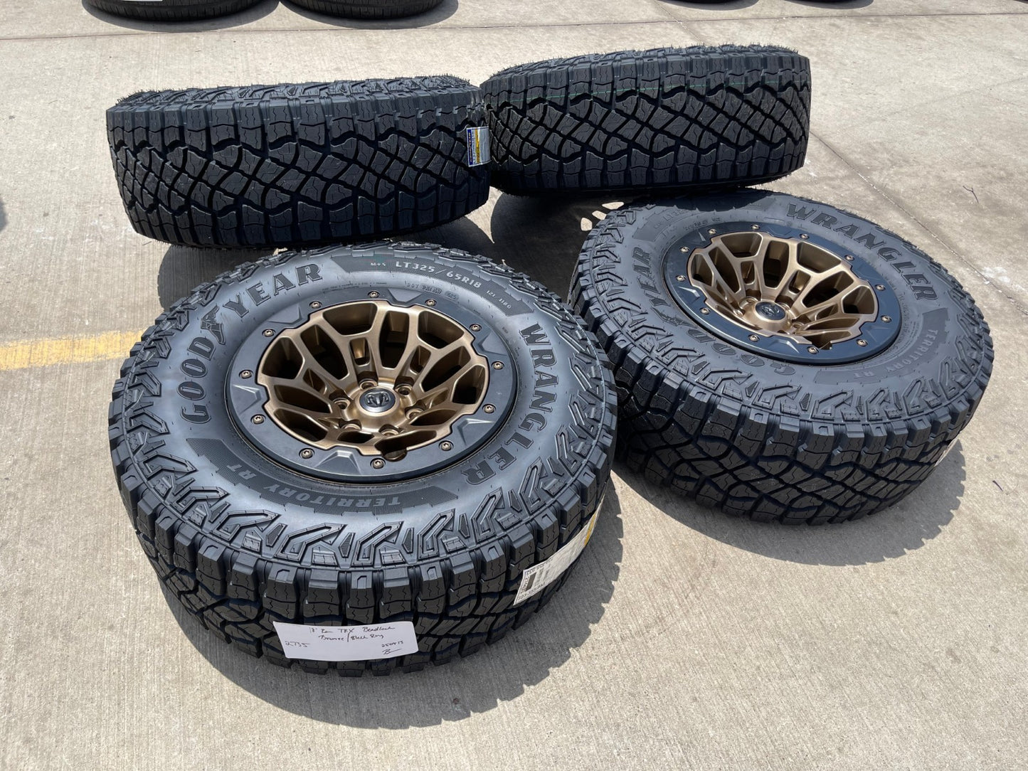 18" Dodge Ram 1500 TRX Beadlock OEM bronze RHO wheels rims 2735 tires 35" NEW