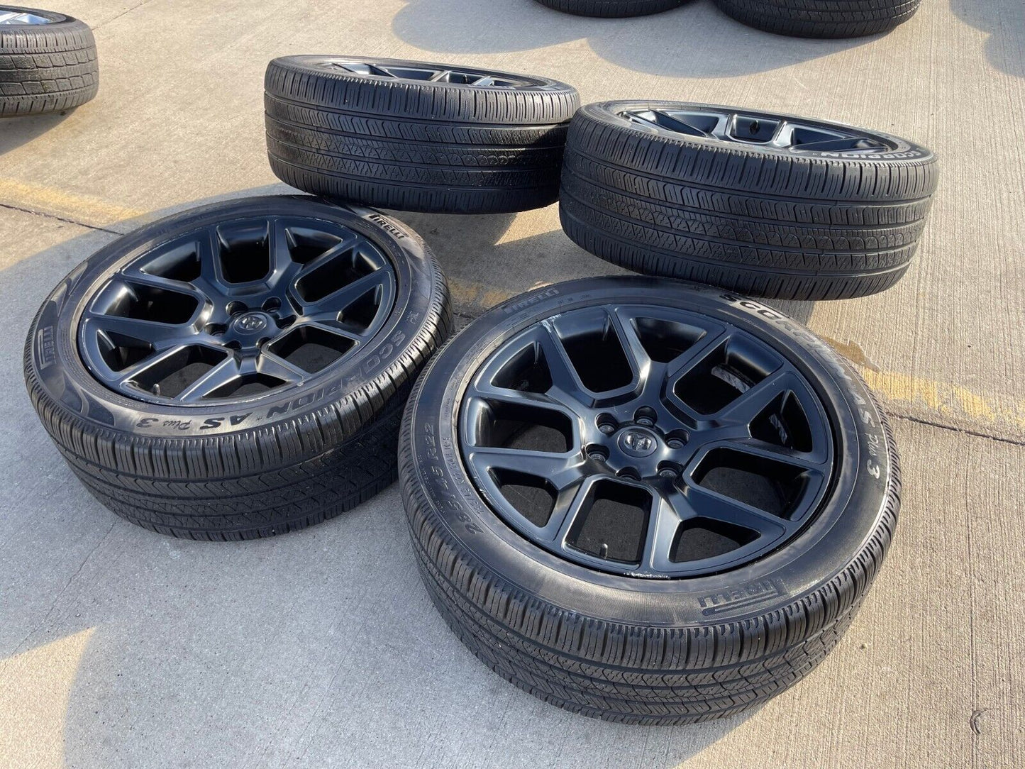22" Dodge Ram 1500 OEM LIMITED Laramie wheels rims black 2725 2684 tires
