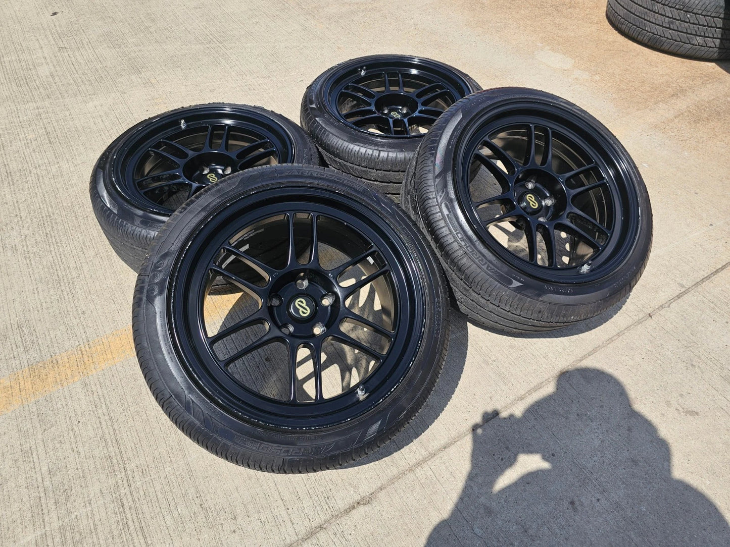 18x9.5 18" Enkei 3798956538BK RPF1 5x114.3 5x4.5 +15 Black Camry IS300 Mustang