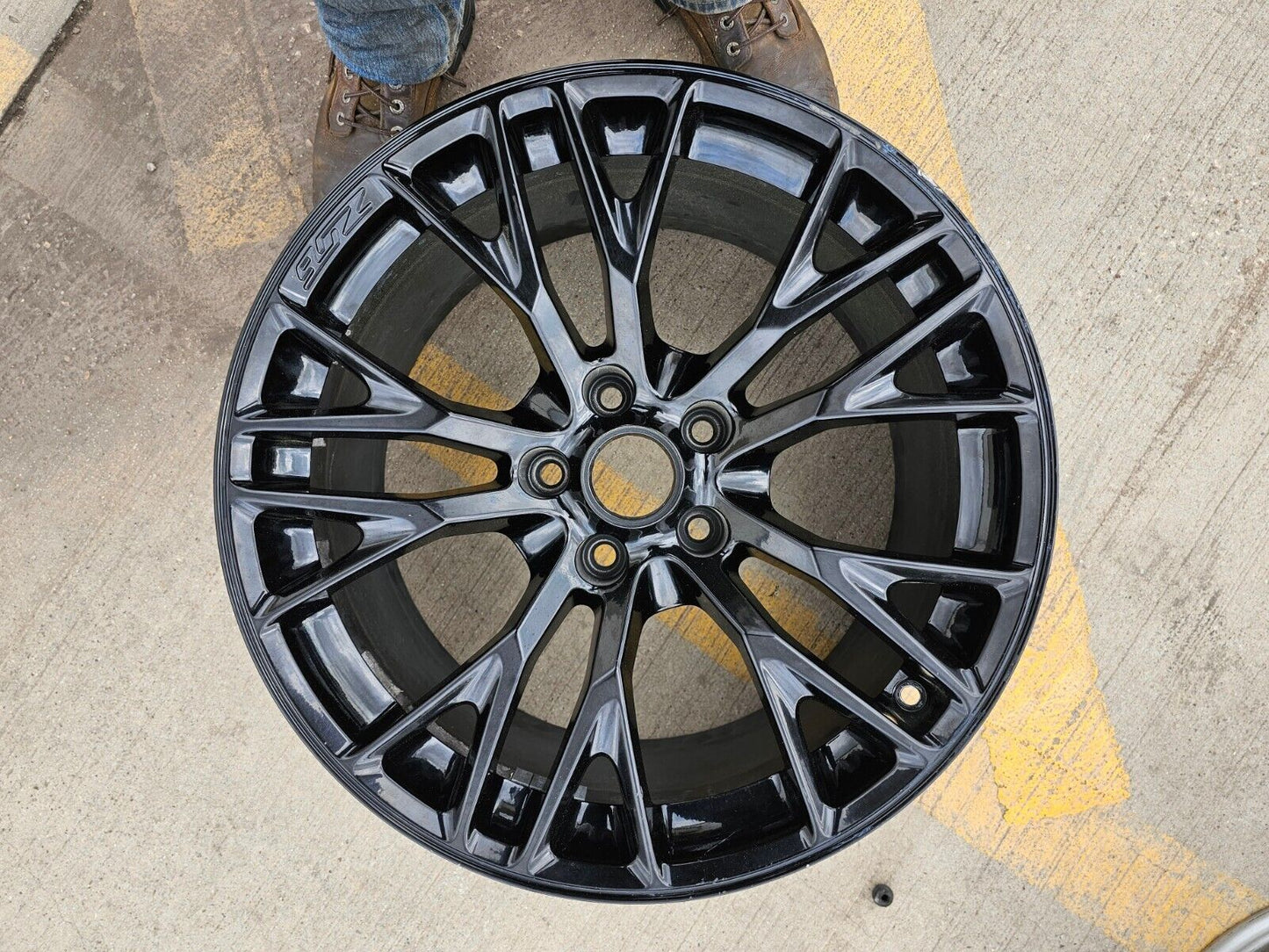 19x10 Chevy Corvette STINGRAY C7 OEM wheel rim 5734 5736 black FRONT 2017 2018